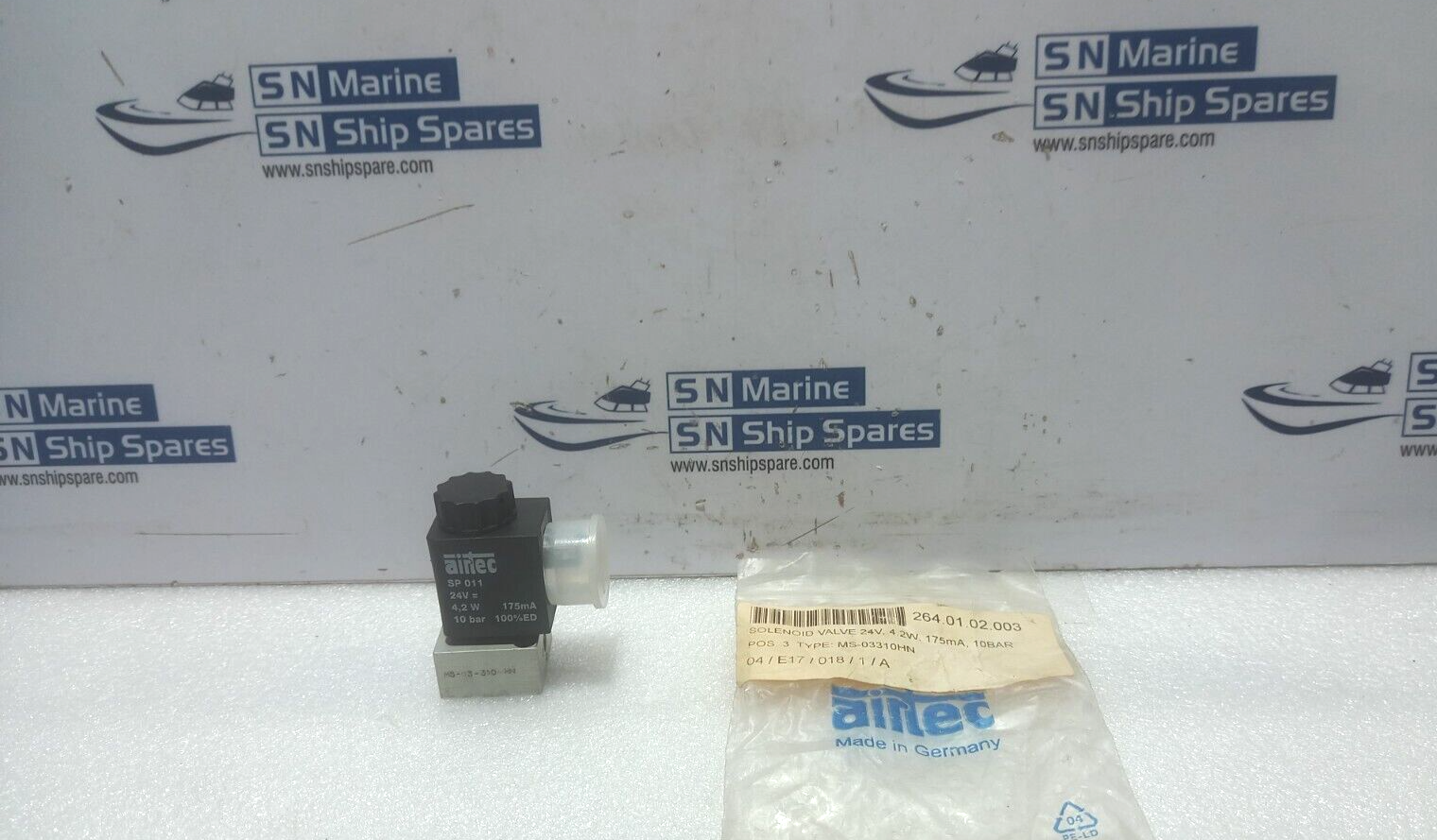 Airtec SP 011 Solenoid Valve Coil With MS-03-310-HN 24V, 4.2W 175mA 10Bar