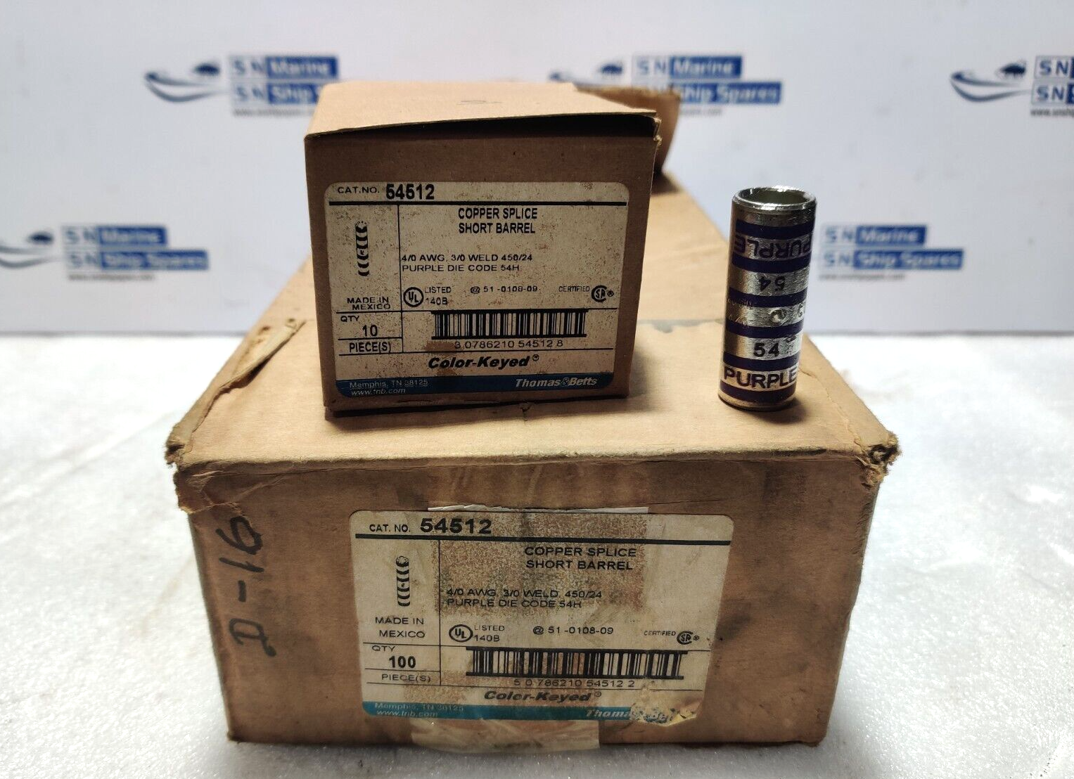 Thomas & Betts 54512 Purple Die Code 54H 4/0 AWG 3/0 WELD 450/24 10PCs In Lot