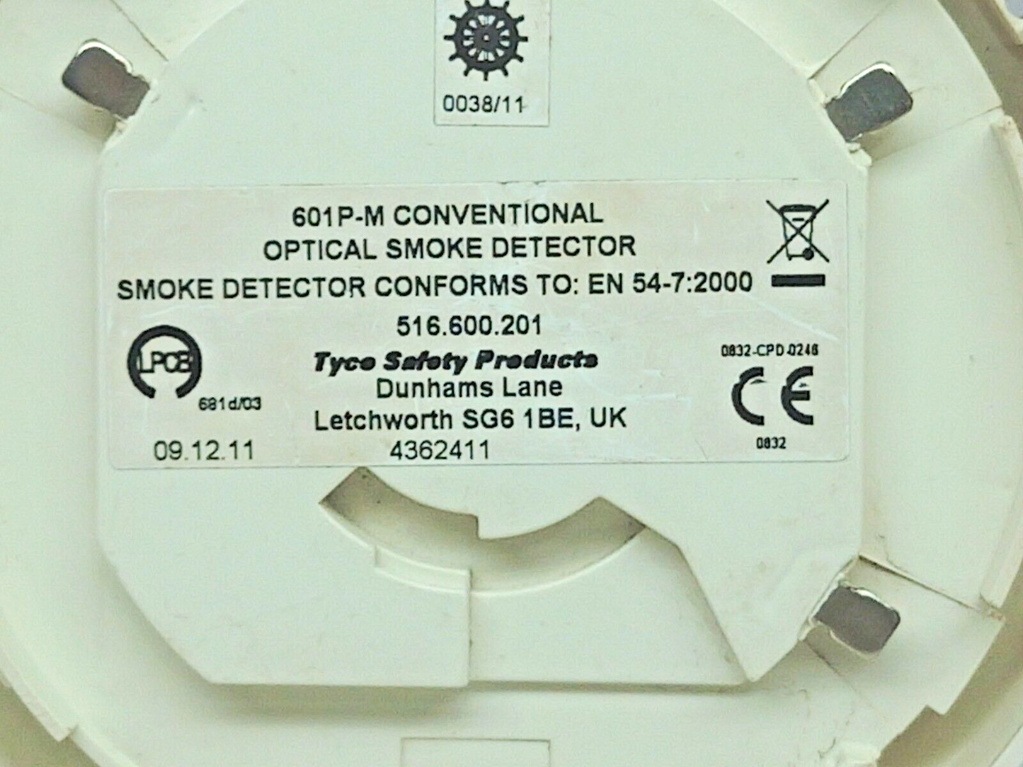 Tyco Safety 601P-M Conventional Optical Smoke Detector 516.600.201 0832-CPD-0245