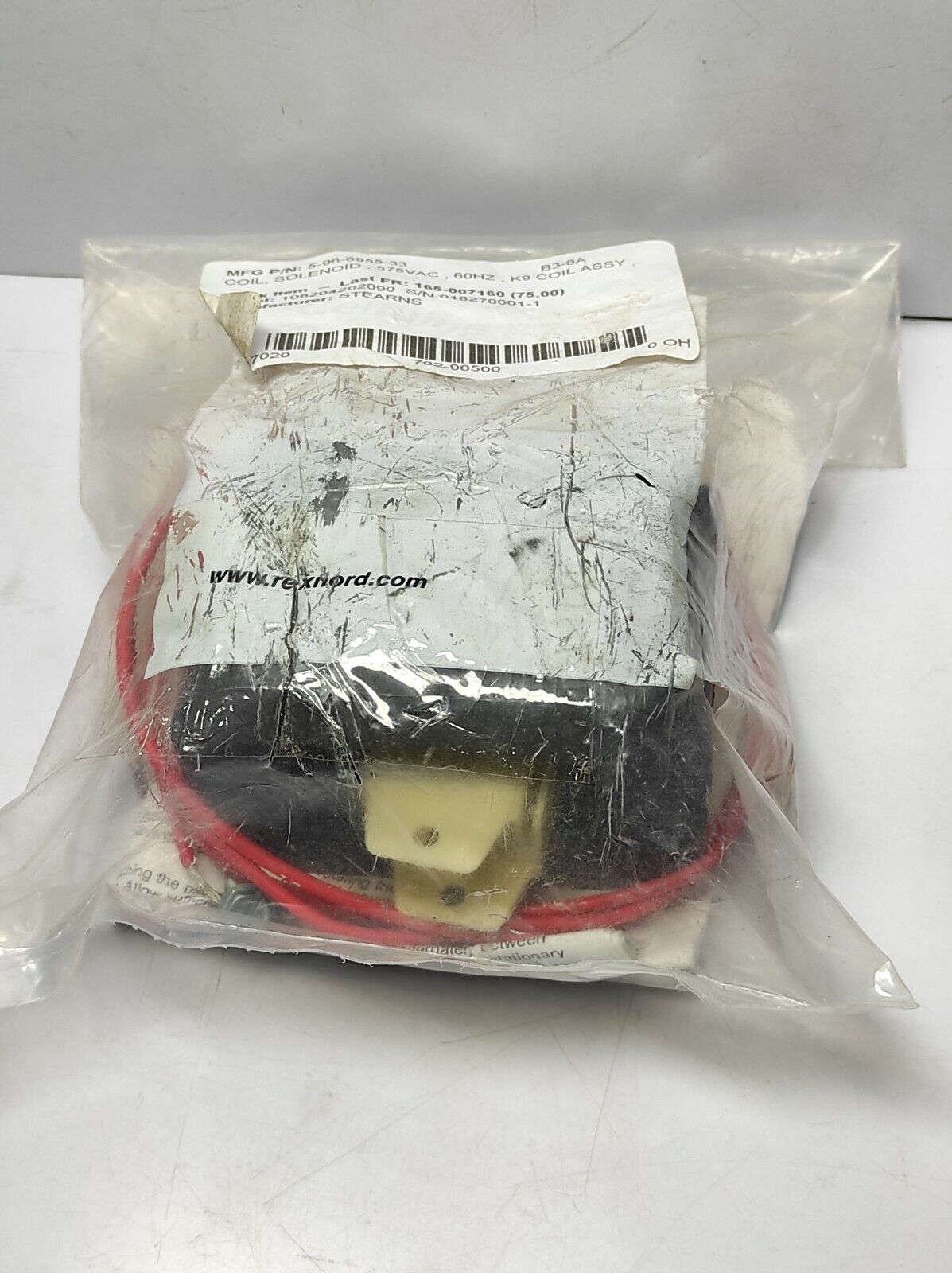 Stearns 5-96-6955-33 Coil 575VAC 60Hz 480VAC 50Hz Solenoid Coil Kit-#K9 INJ Coil