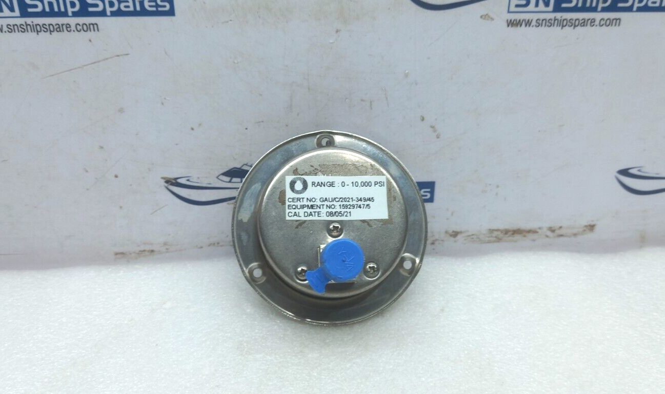 Stewarts 0-10000 PSI Pressure Gauge 316 S.S. Tube and Socket Vibragauge