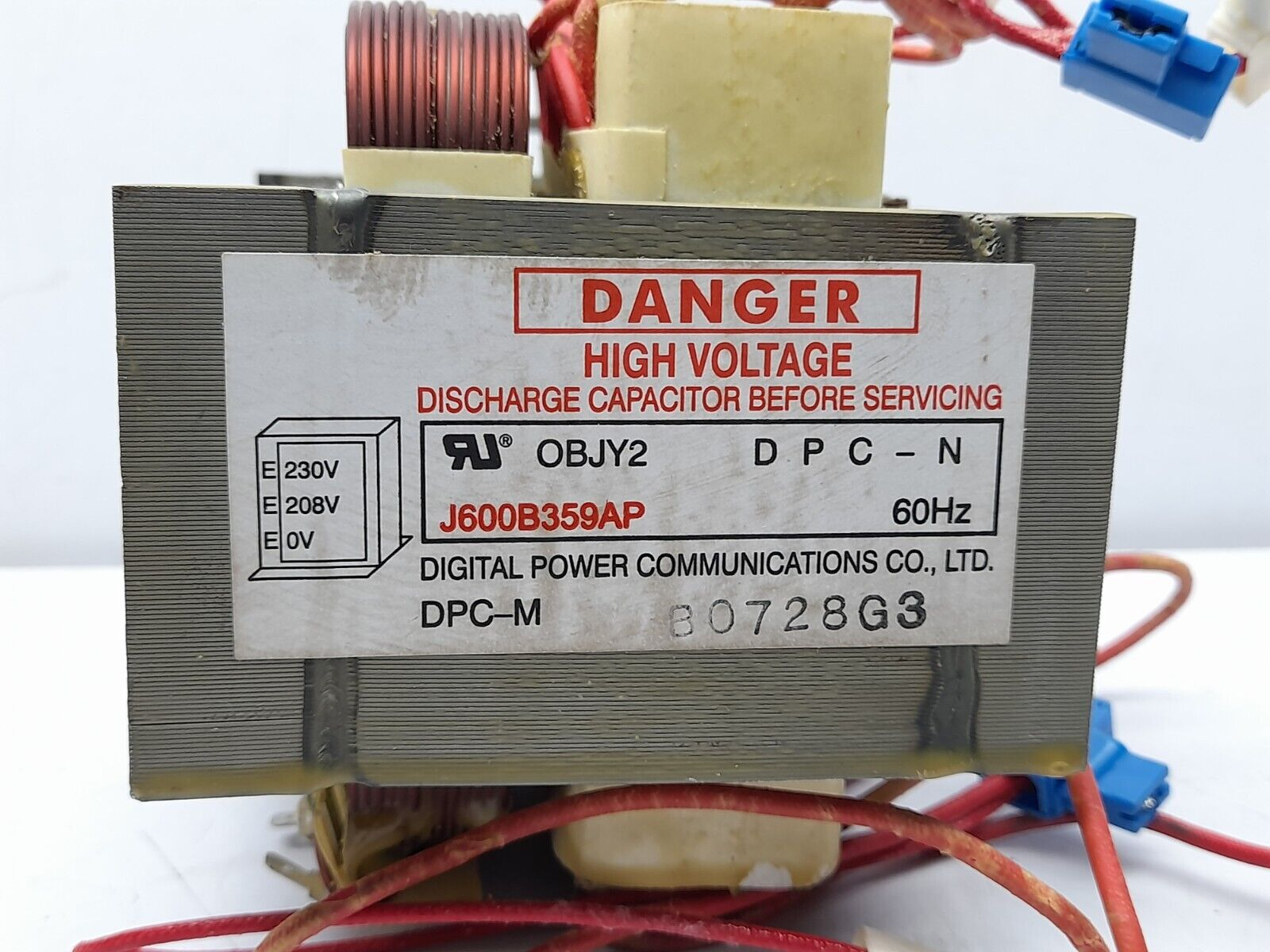 Digital Power Communication OBJY2 DPC-N High Voltage Transformer J600B359AP 60Hz