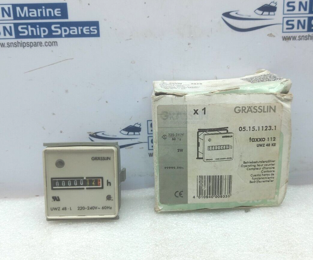 Grasslin 05.15.1123.1 Hour Meter 220-240V~60Hz UWZ48KE