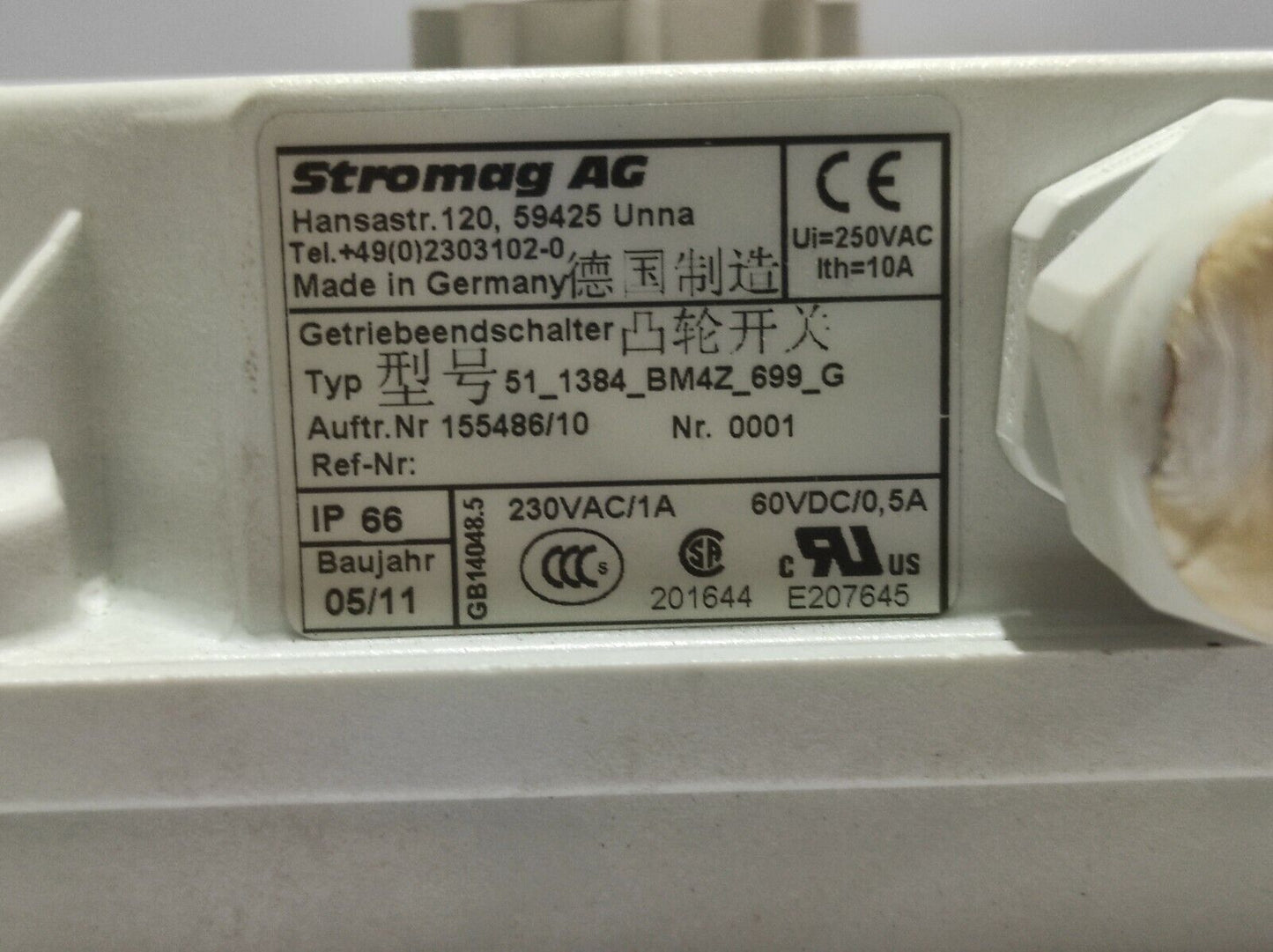 Stromag AG 51_1384_BM4Z_699_G Gear Limit Switch 511384BM4Z699G