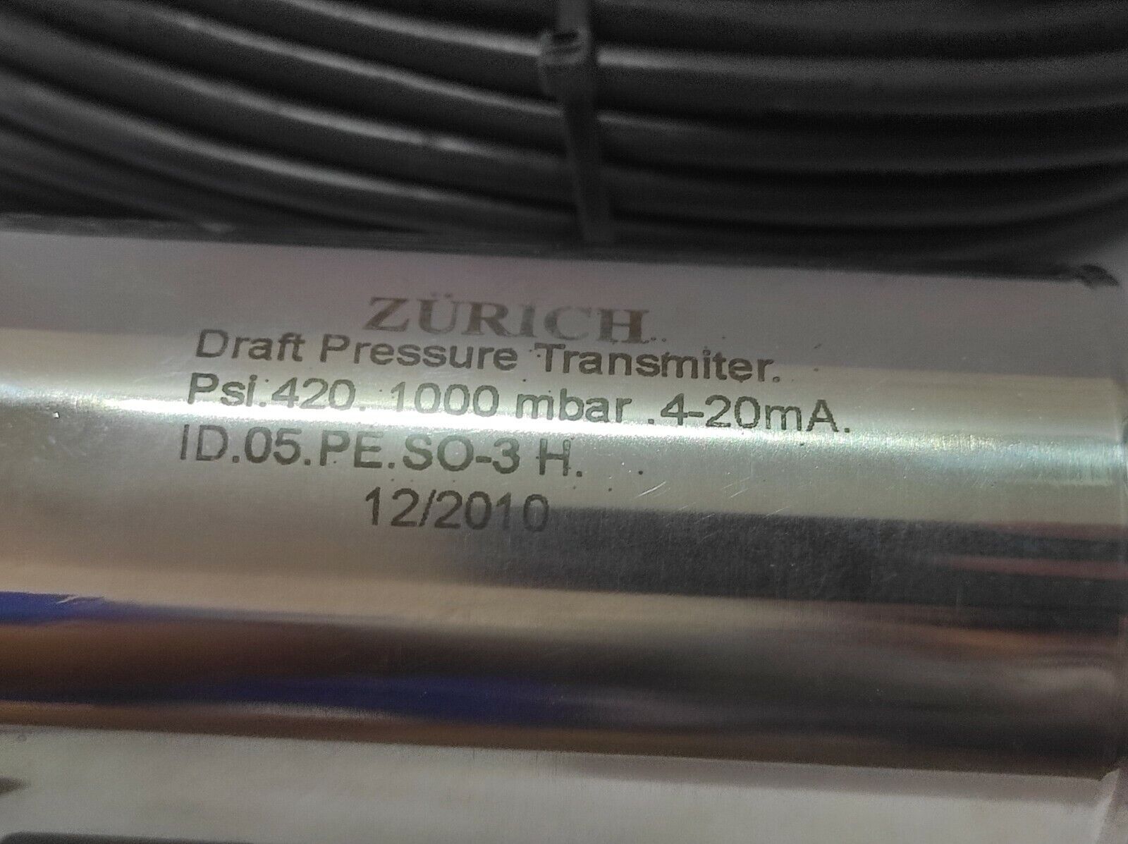 Zurich Draft Pressure Transmitter ID.05.PE.SO-3 H ID05PESO3H Psi 420 1000mbar 