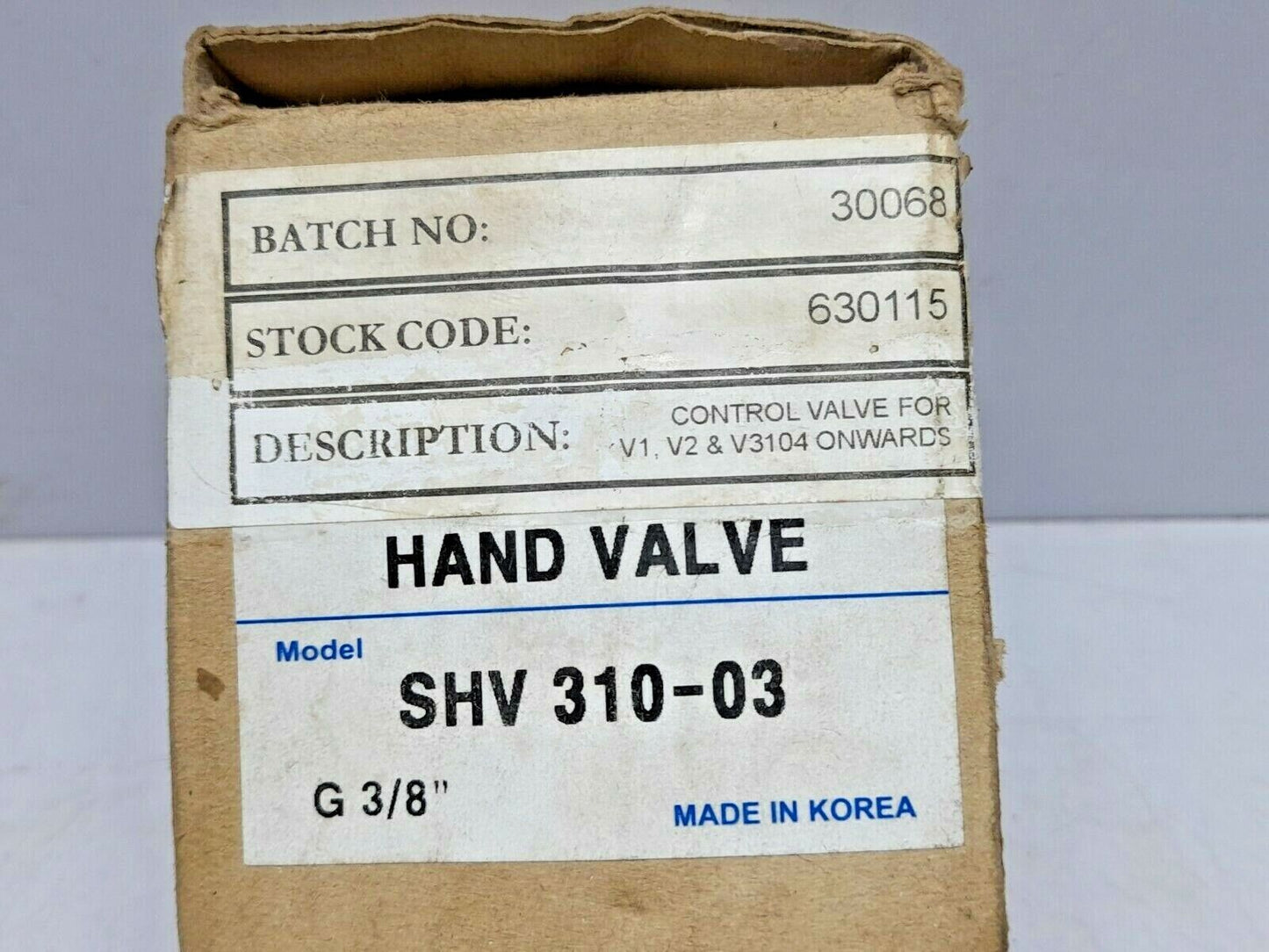 SKP SHV 310-03 Hand Valve G 38” Sub Drill 630115 Control Valve F/Mud Saver