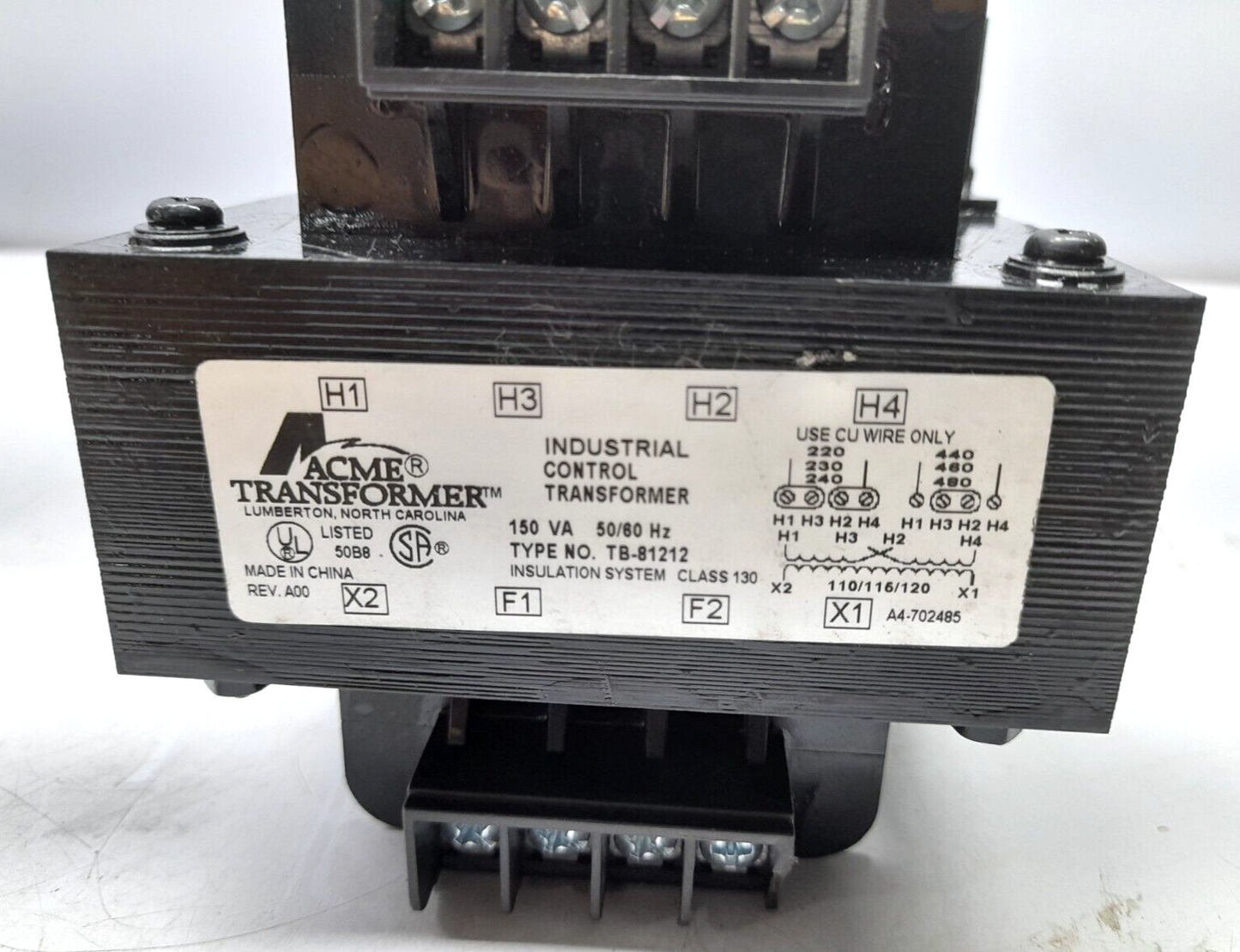 ACME TB-812152 Rev A00 Industrial Control Transformer 150VA 50_60Hz