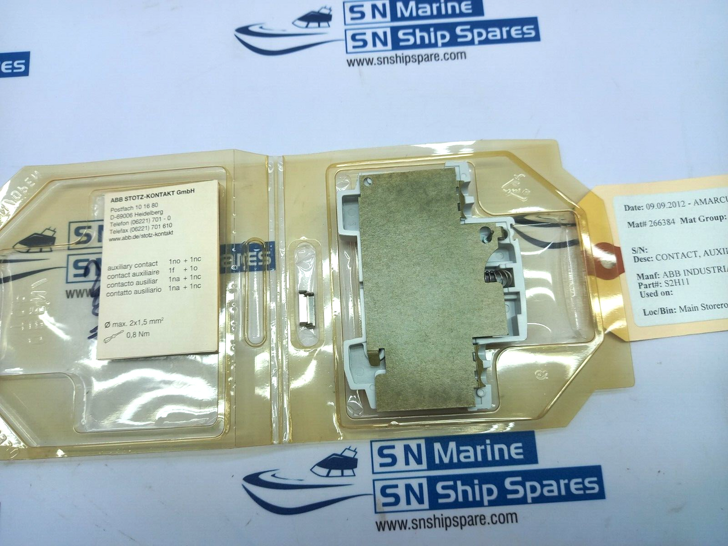 ABB S2H11 Auxiliary Contact Block For Ballast Controls