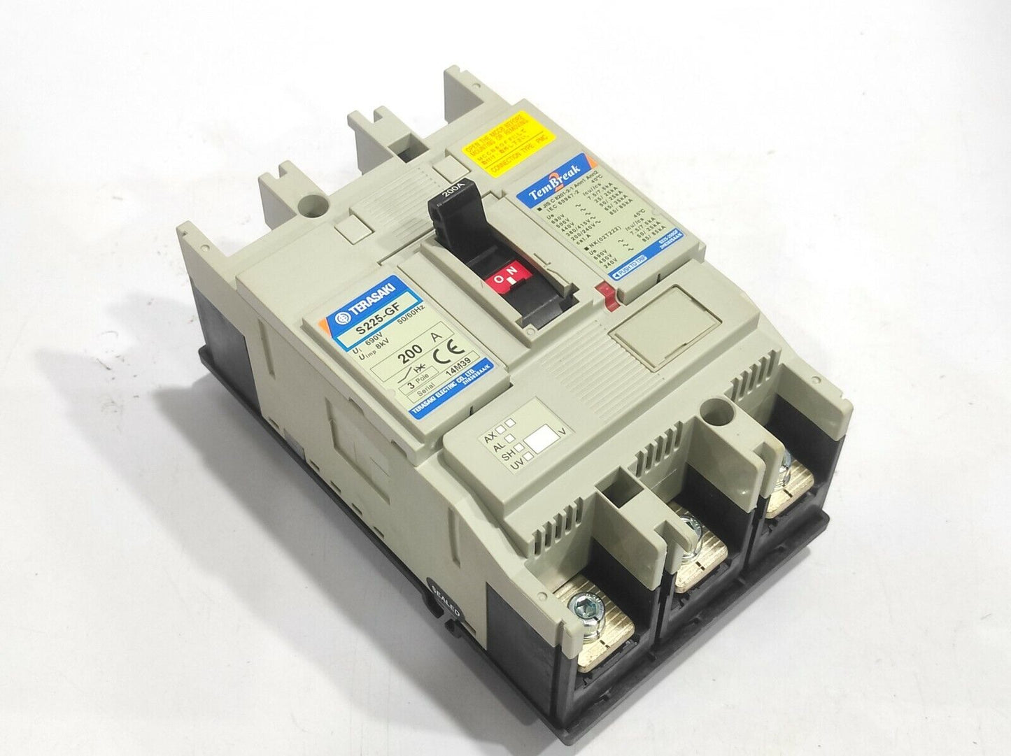 Terasaki S225-GF TemBreak Circuit Breaker 3P 200A PMC 50/60Hz / S225GF