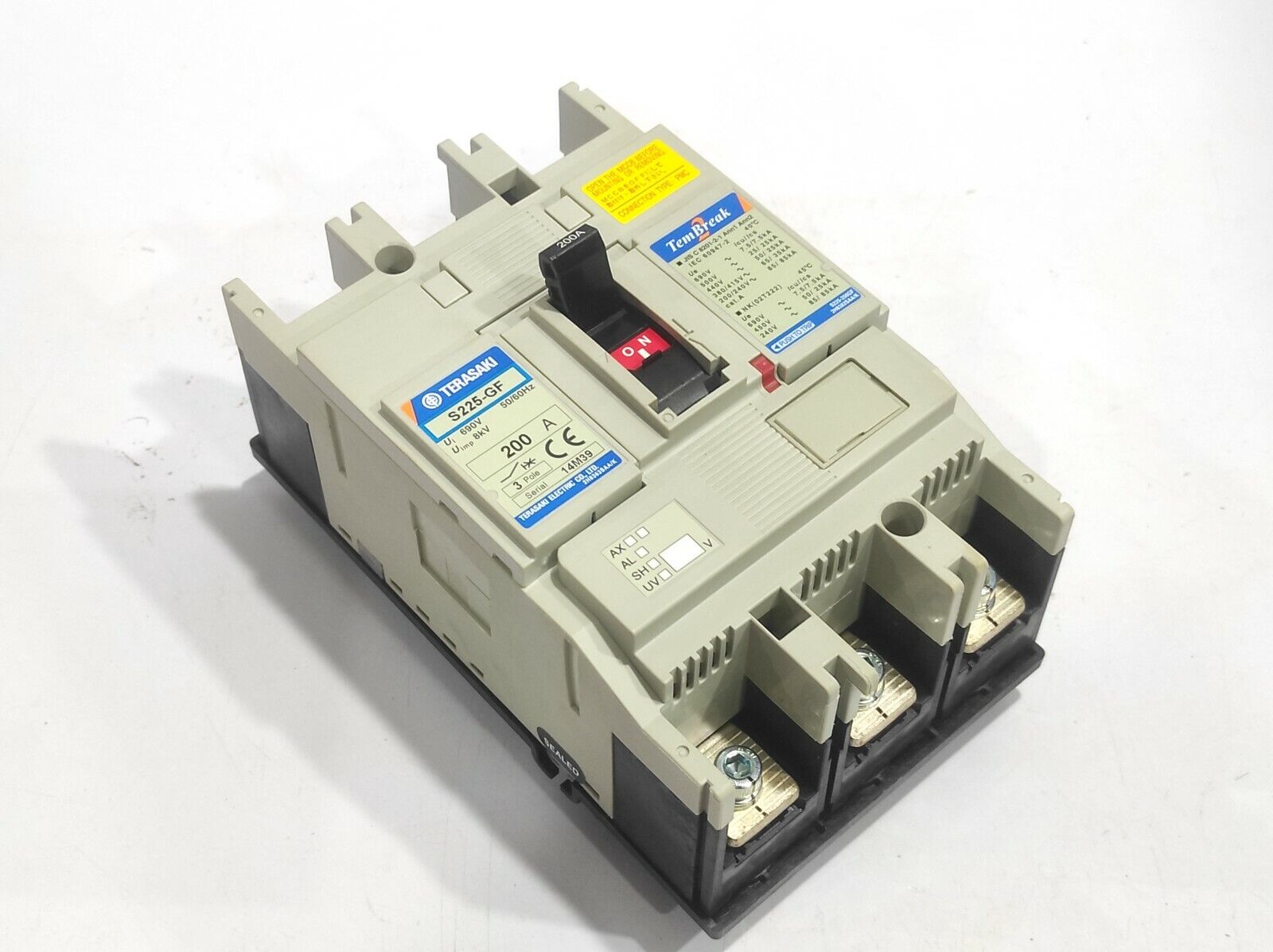 Terasaki S225-GF TemBreak Circuit Breaker 3P 200A PMC 50/60Hz / S225GF