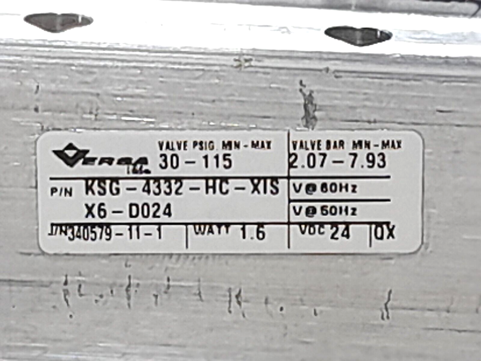 Versa KSG-4332-HC-XISX6-D024 Four-Way Valve EN-3198-22-XISX6-D024 24VDC 1.6W