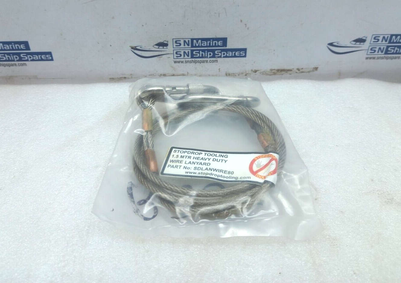 STOP DROP TOOLING SDLANWIRE80 Heavy Duty Wire Lanyard 1.5MTR