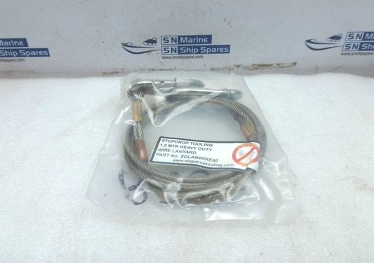 STOP DROP TOOLING SDLANWIRE80 Heavy Duty Wire Lanyard 1.5MTR