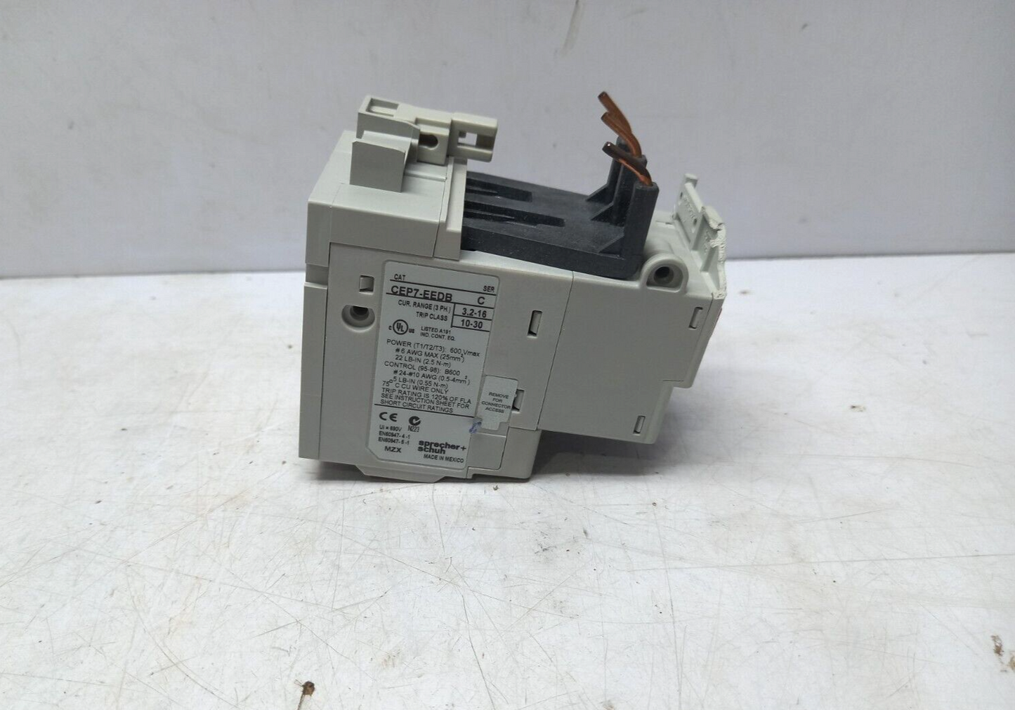 Sprecher Schuh CEP7-EEDB Overload Relay 600V Max Current 3.2-16