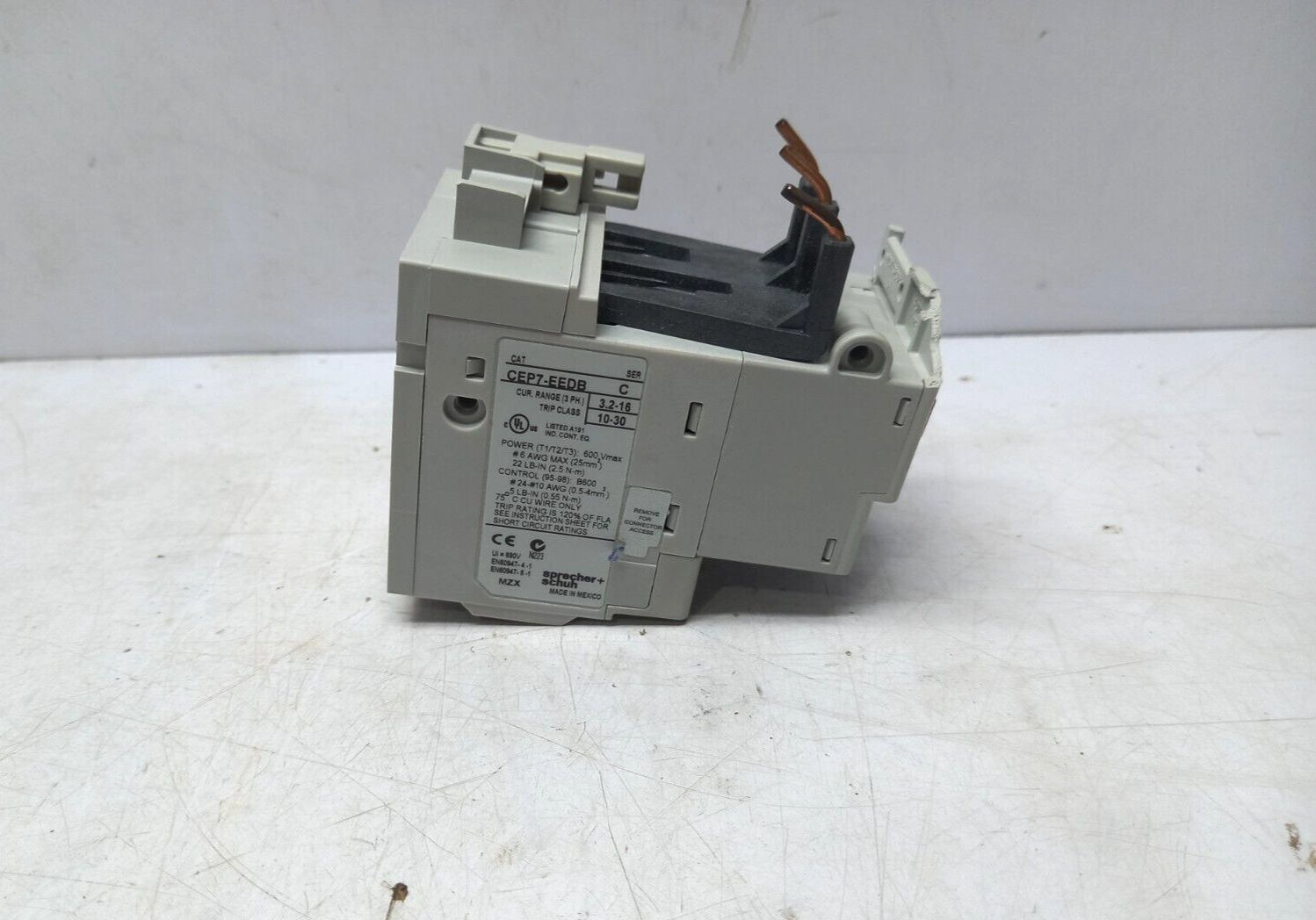 Sprecher Schuh CEP7-EEDB Overload Relay 600V Max Current 3.2-16