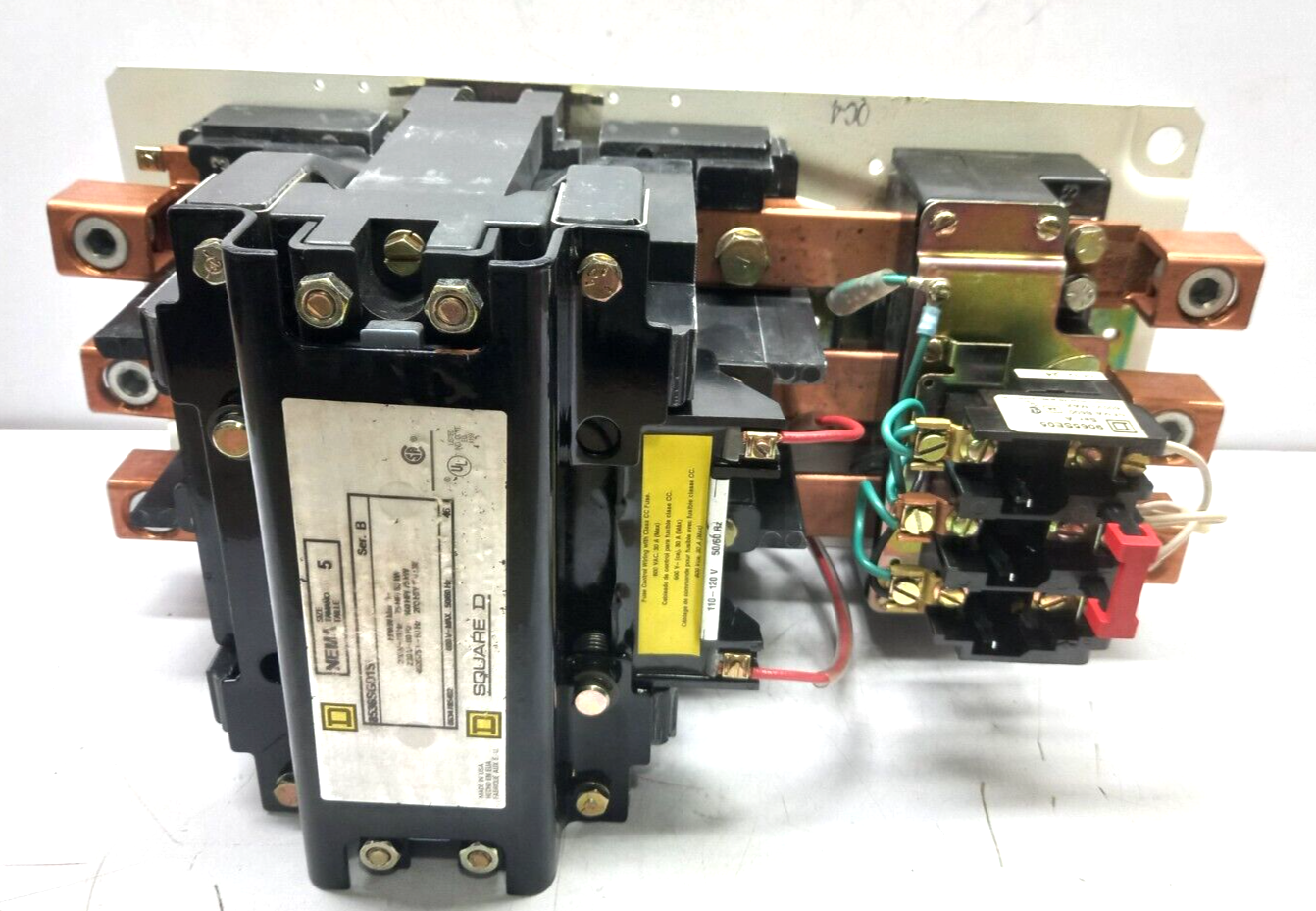 Square D 8536SGO1V02S Ser B AC Magnetic NEMA Size 5 Starter 110-120V 50/60Hz