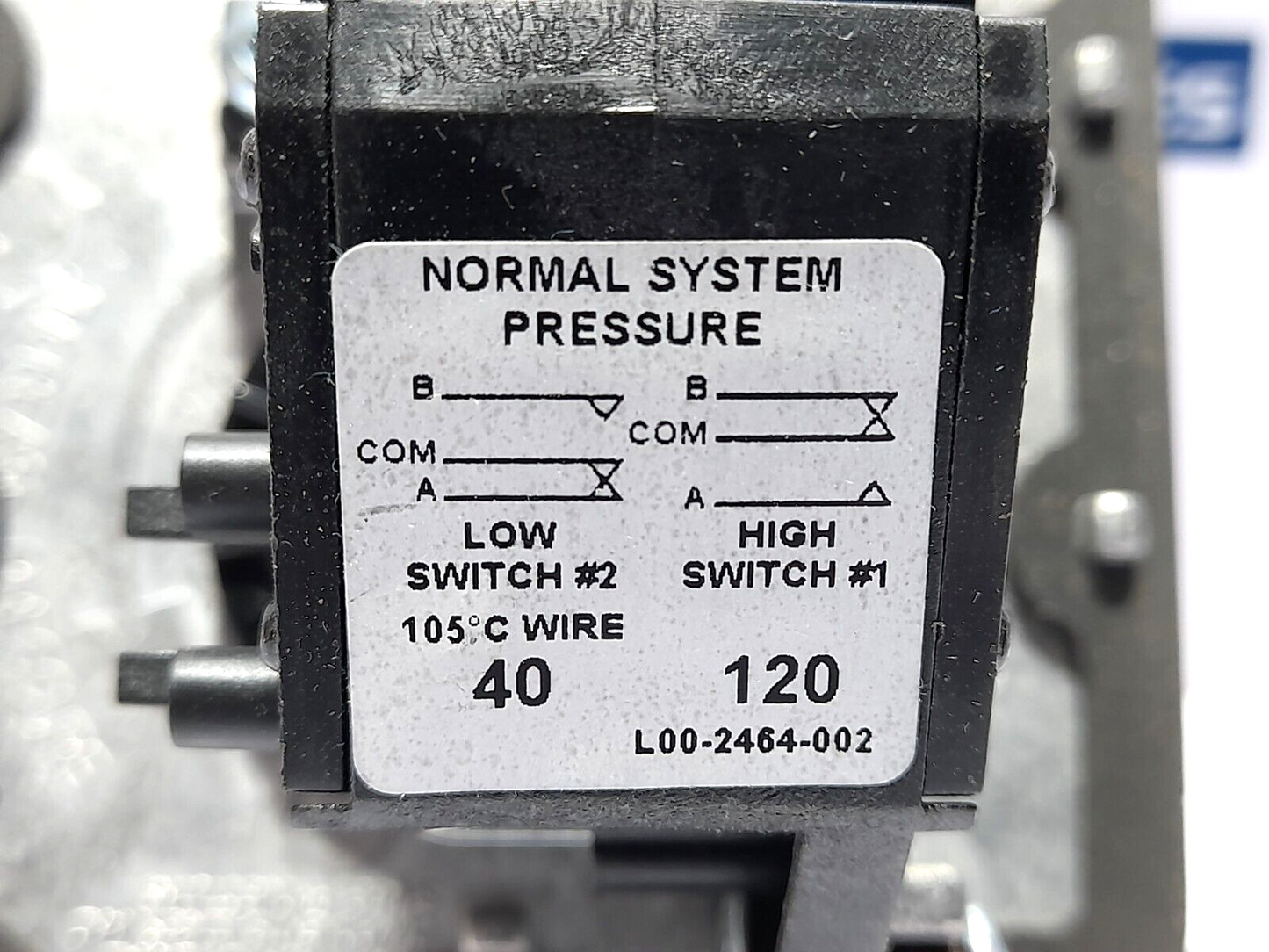 System Sensor EPS120-02 EPS Pressure Switch 125/250VAC 10A ½ HP 24VDC 2.5A L00-2
