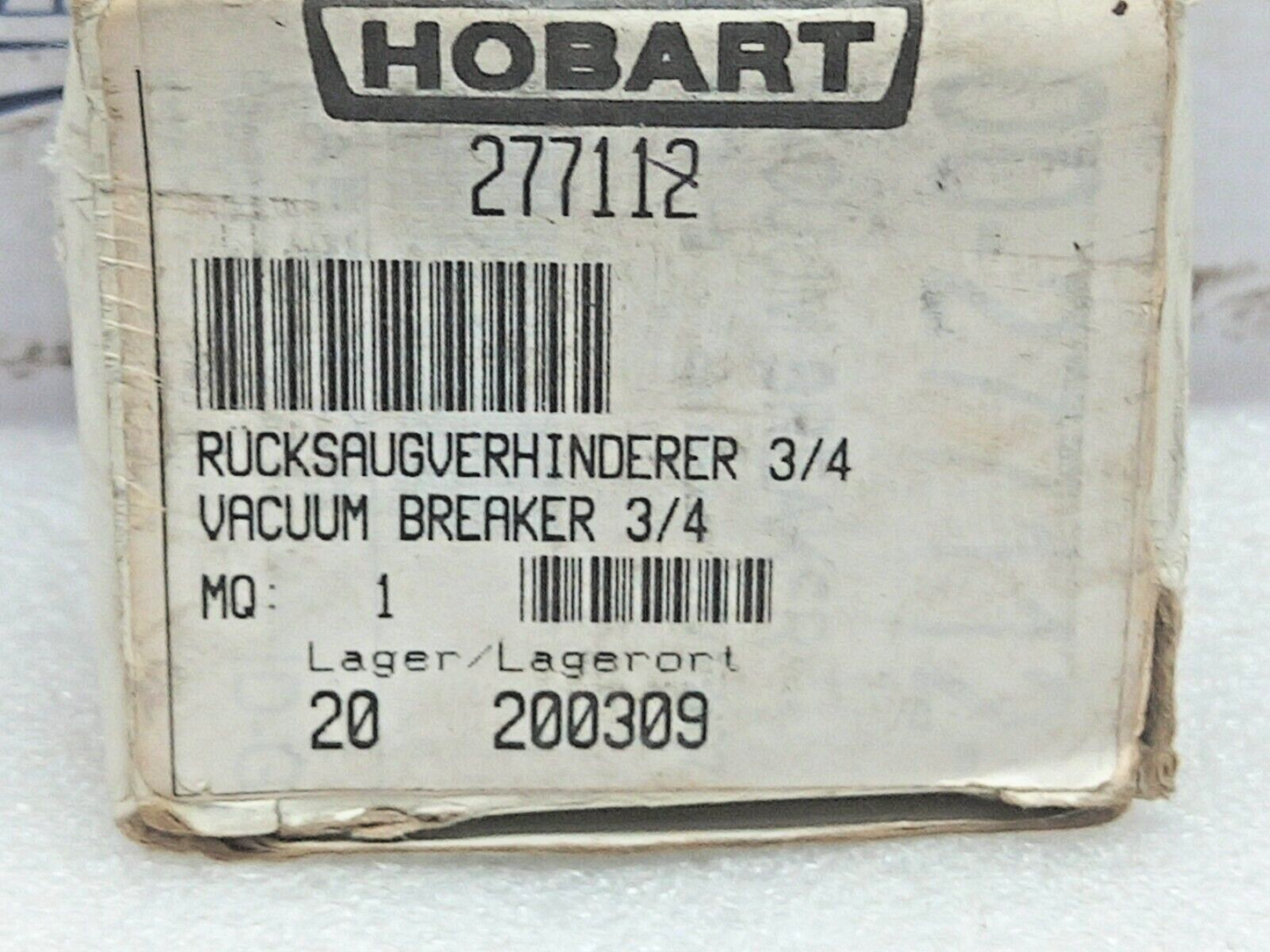 WATTS 288A Vacuum Breaker ¾ 125PSI 180F 59-49-SA Hobart 277112 0726R