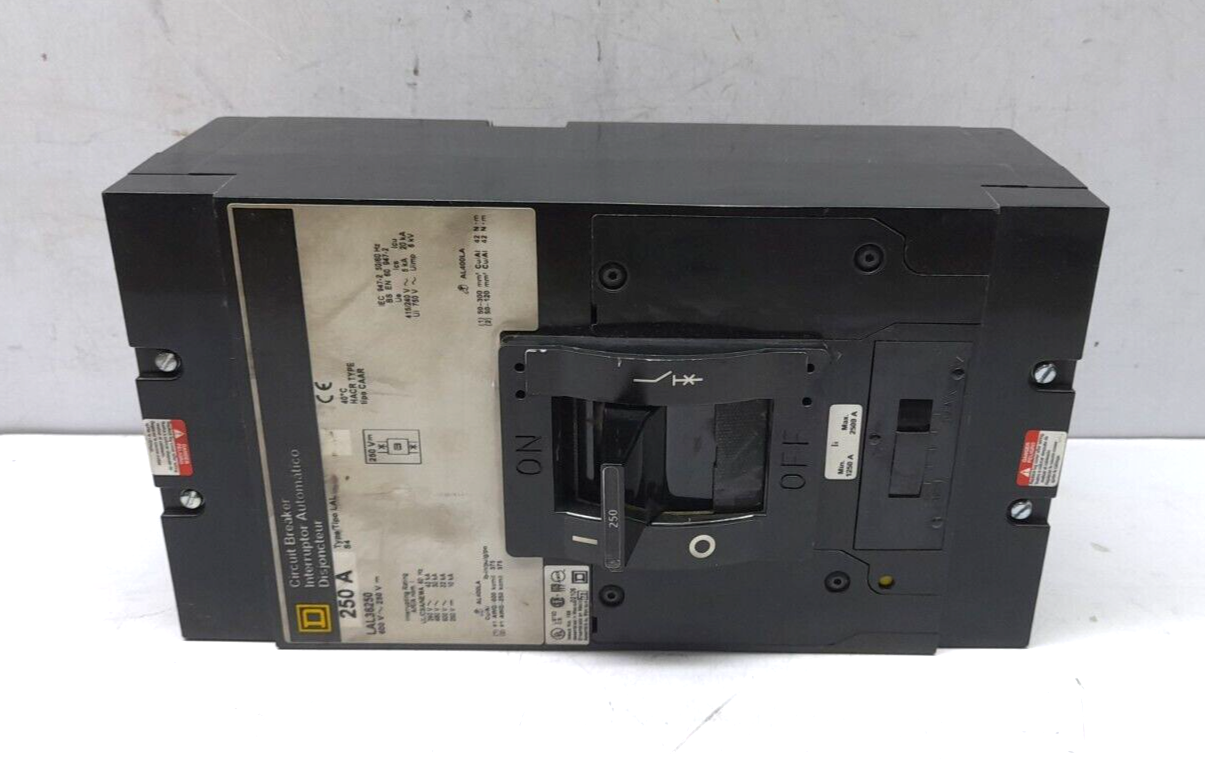 Square D LAL36250 Circuit Breaker 250A 3P 600VAC 250VDC 5060Hz Type LAL S4