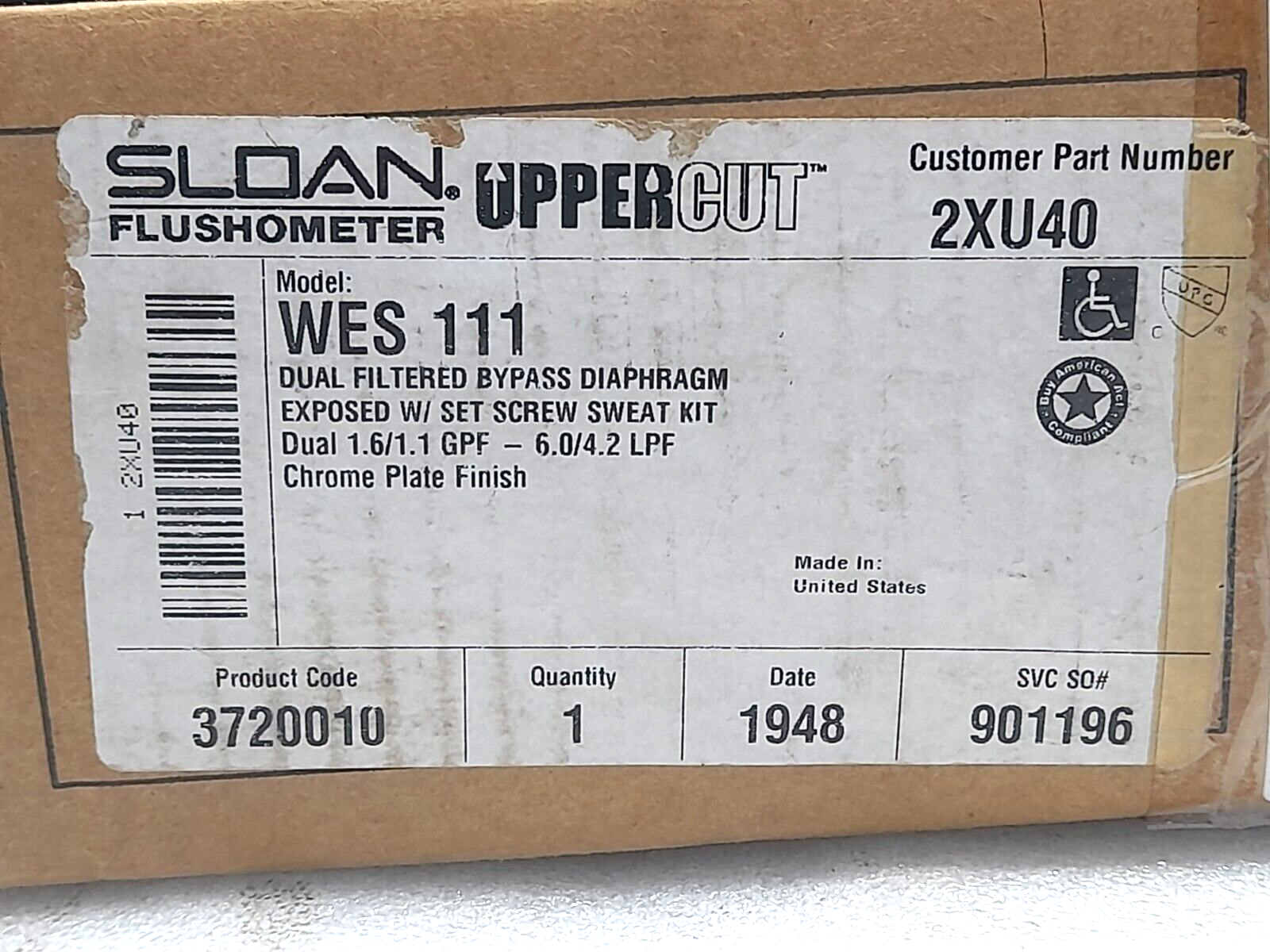 Sloan Flushometer WES 111 Dual Filtered Bypass Diaphragm WES111