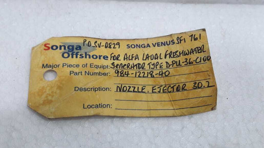 Alfa Laval 984-12218-40 Nozzle Ejector 30.2