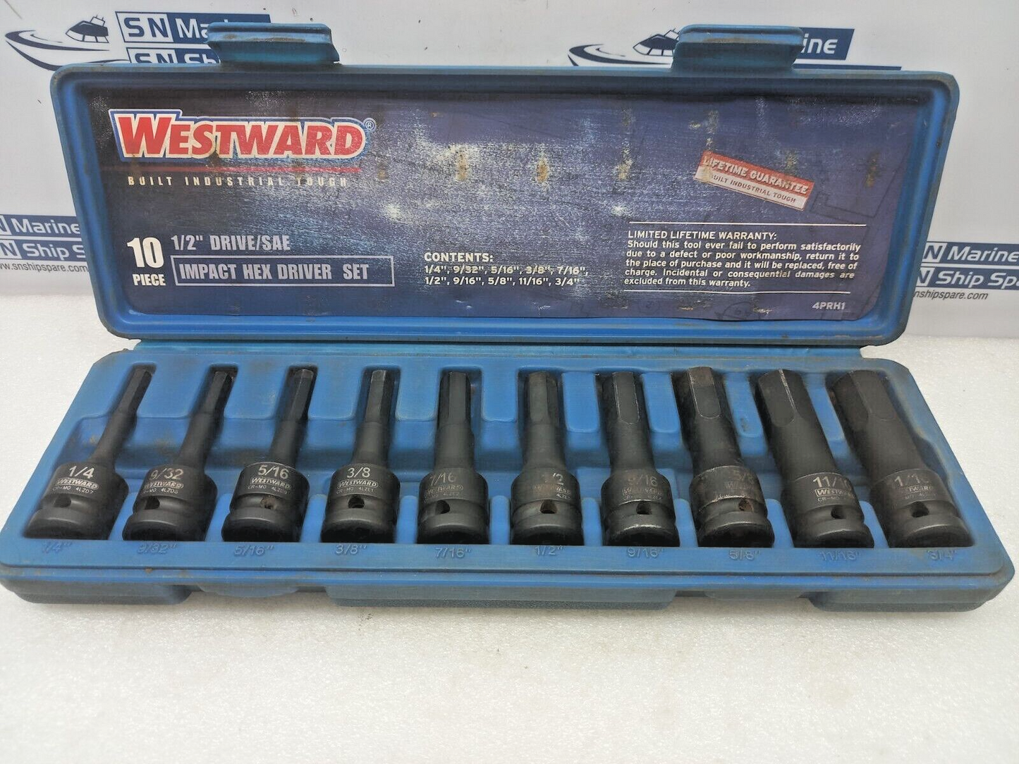Westward 4PRH1 1/2” Drive/Sae Impact Hex Driver Set