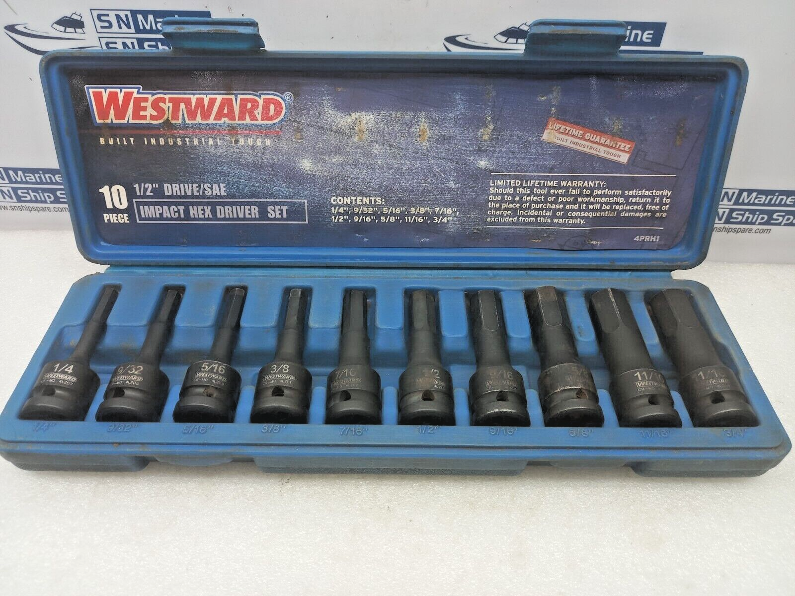 Westward 4PRH1 1/2” Drive/Sae Impact Hex Driver Set