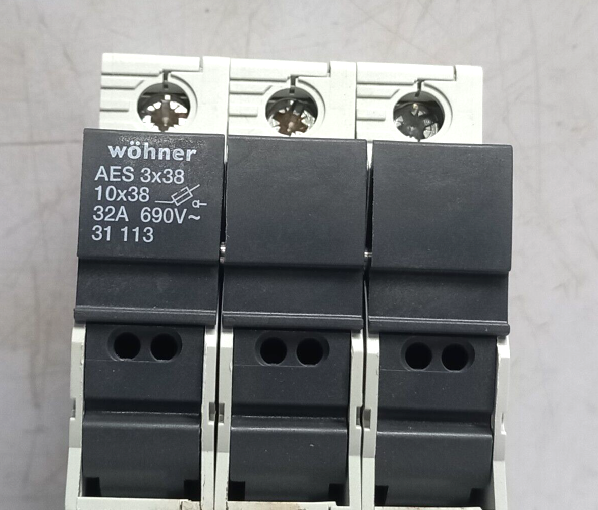 Wohner 31113 Holder For Cylindrical Fuses 10x38 3P AES 3x38 32A 690V~ 31 113 Fus