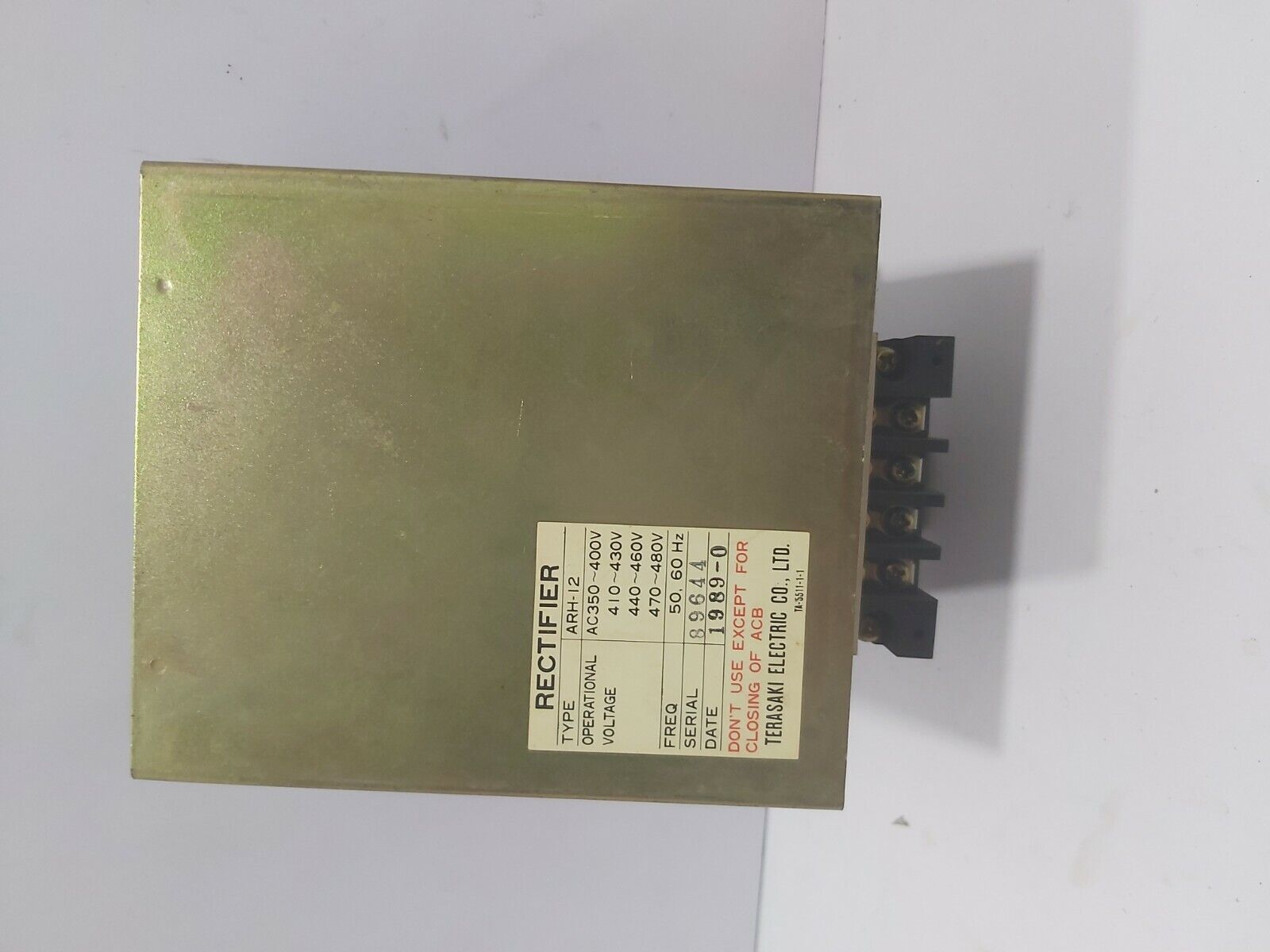 TERASAKI ARH-12 RECTIFIER ARH12 AC350/400V