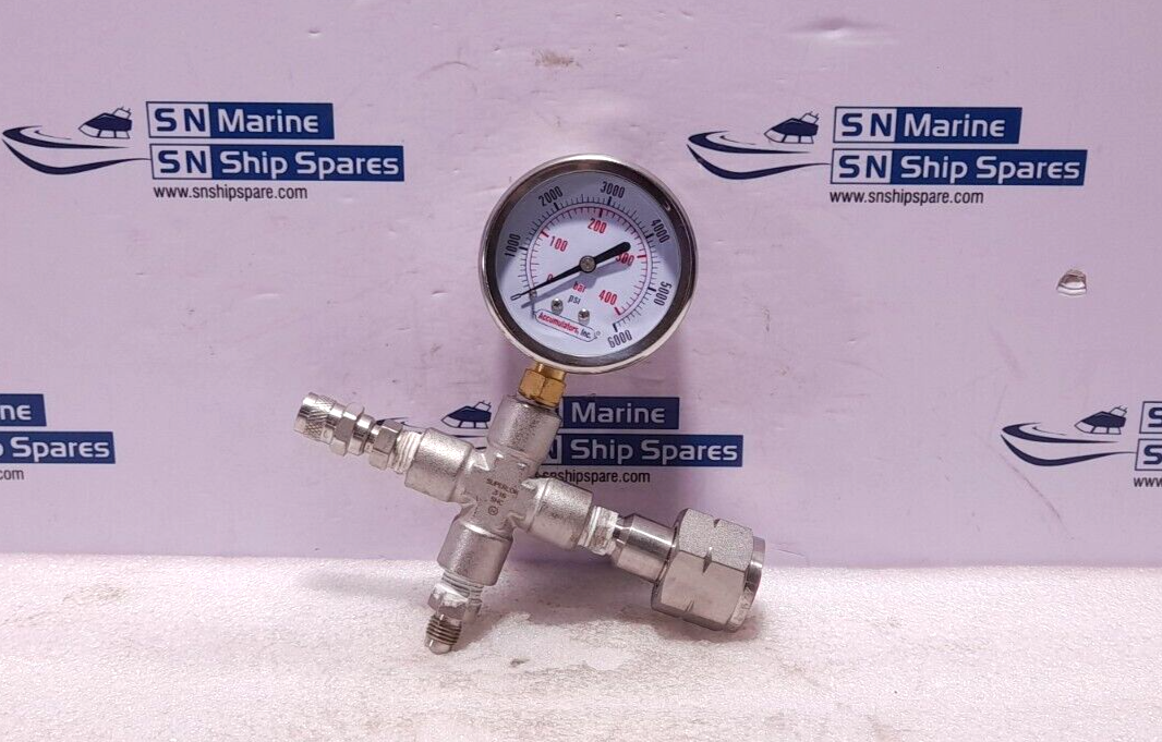 Accumulators Inc. Pressure Gauge Assembler 0-400 Bar 0-5000 PSI