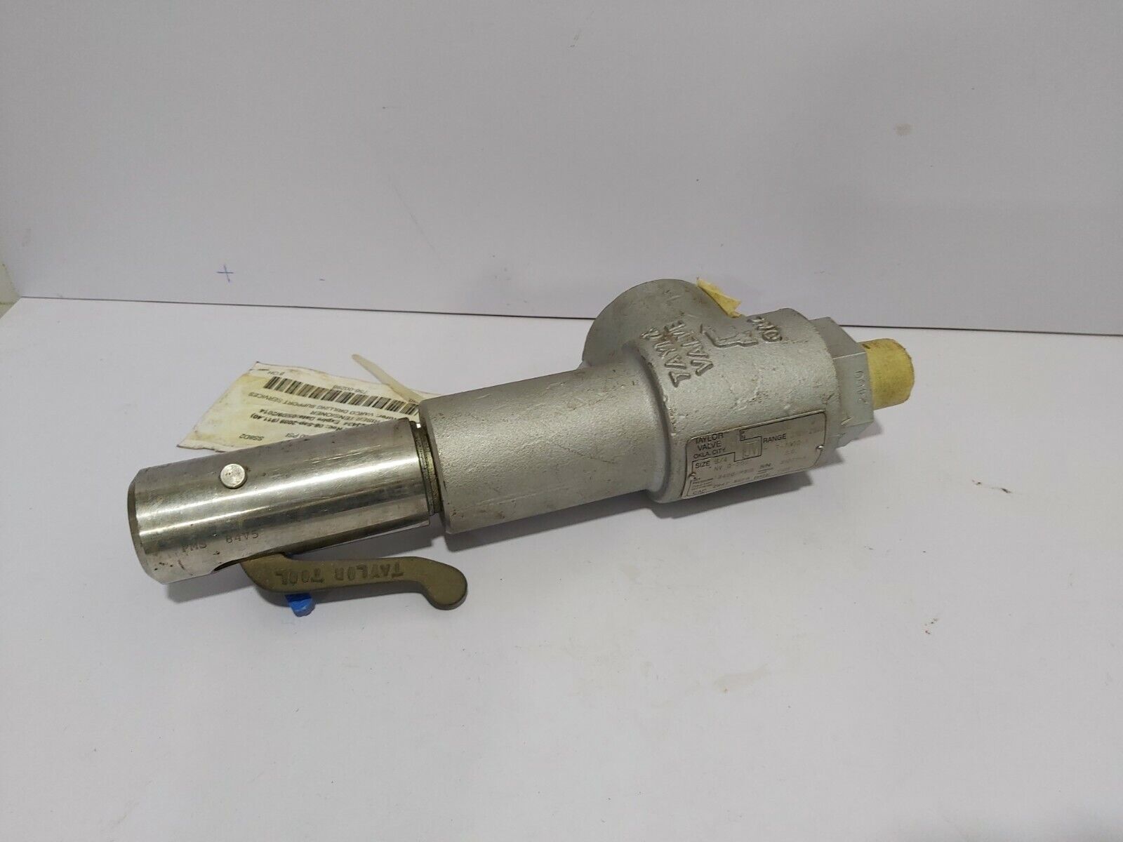 TAYLOR VALVE S-01380000 SIZE:3/4" 2400-PSIG RELIEF VALVE S01380000