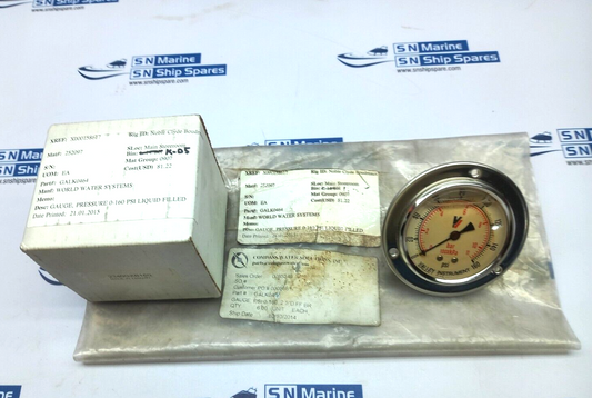 World Water GALK0464 Pressure Gauge 0-160Psi Liquid Filled