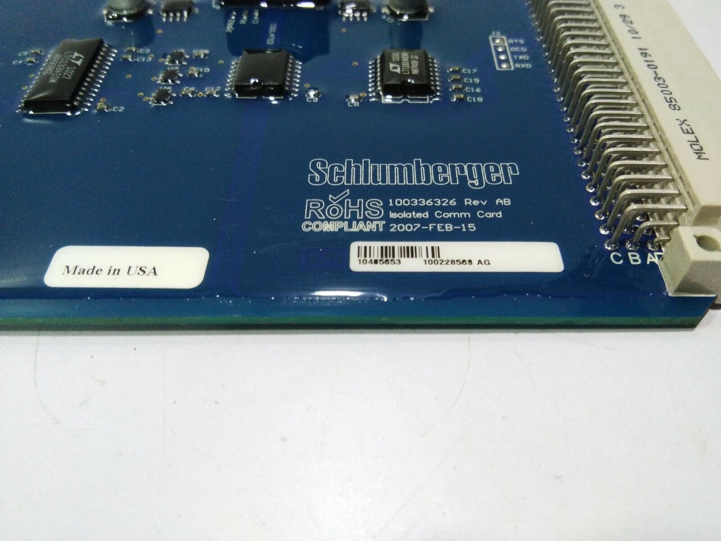 SCHLUMBERGER 100228568 AG PCB 100336326 REV AB ISOLATED COMM CARD UNICONN COMM 