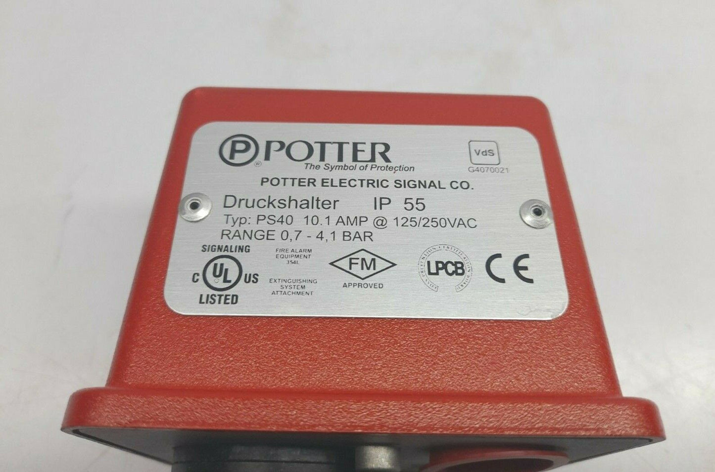 Potter PS40 Pressure Switch PS40-1 VDS