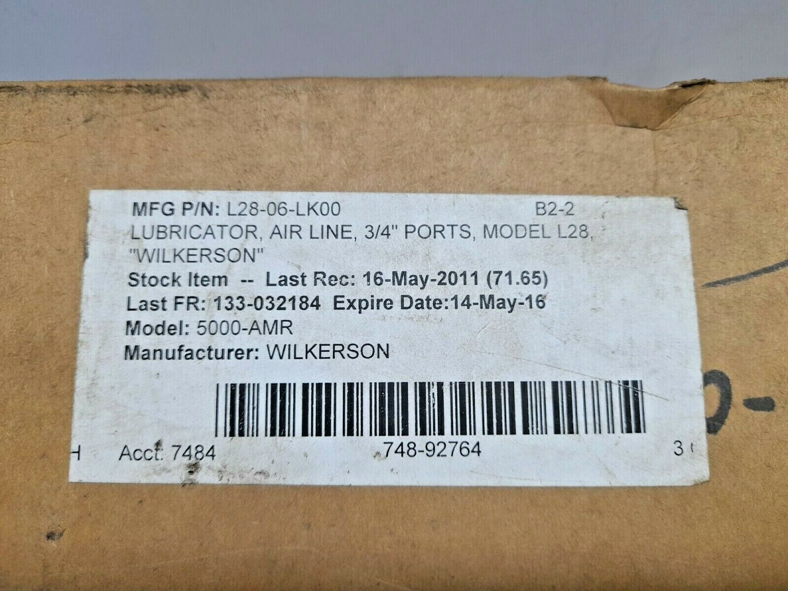 Wilkerson L26-06-KK00 Air Line Lubricator ¾” Ports L2606KK00