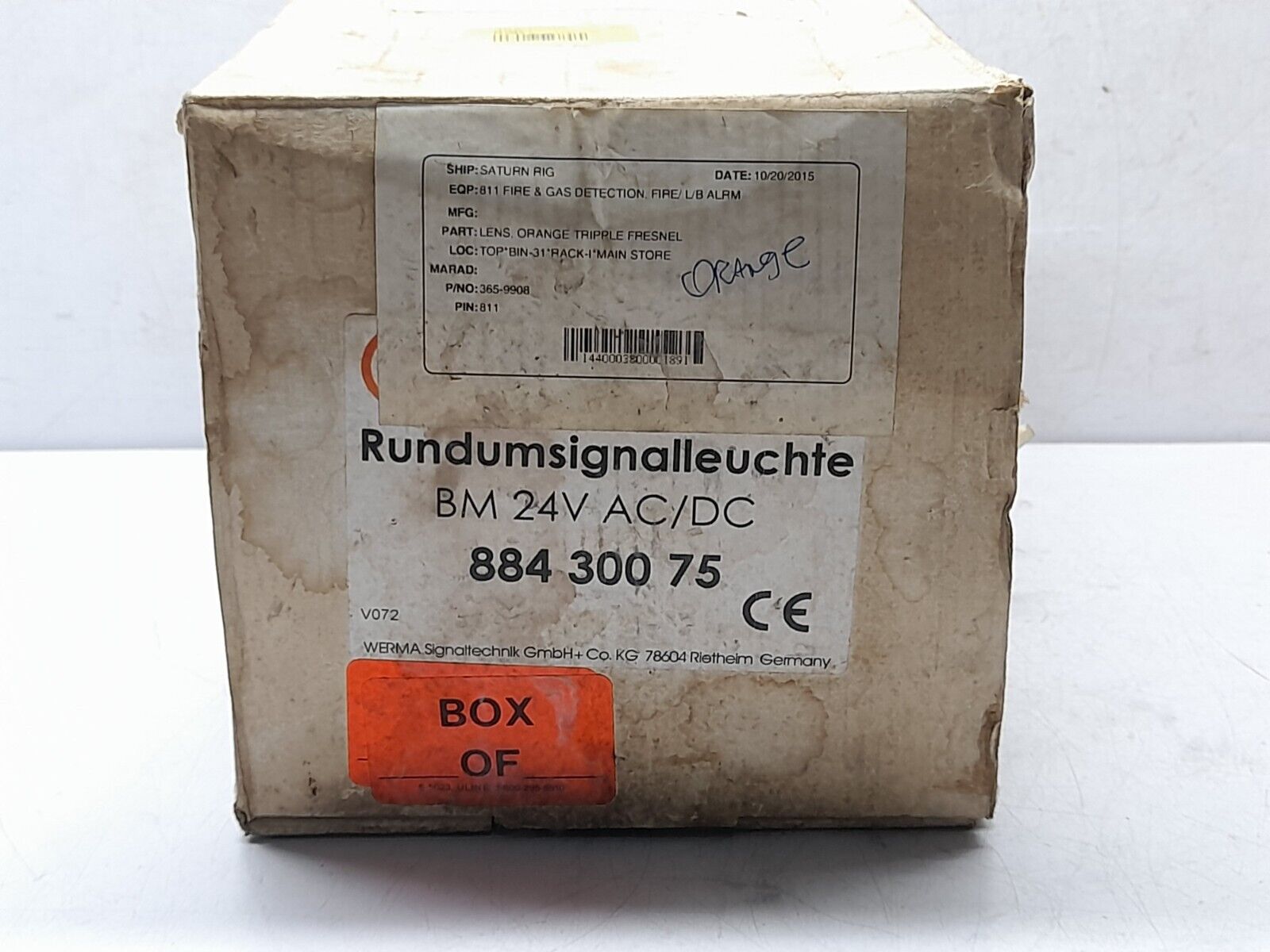 Werma 884 X00 75 Rotating Signal light Amber BM 24V AC/DC 1.6A 884 300 75 RS 365