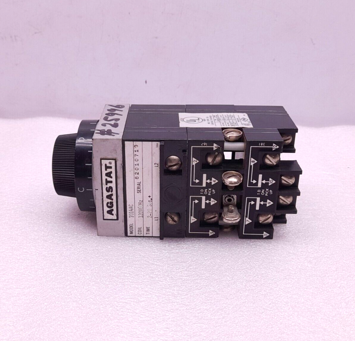 Agastat 7014AC Time Delay Relay 120V 60Hz 2-20 Sec