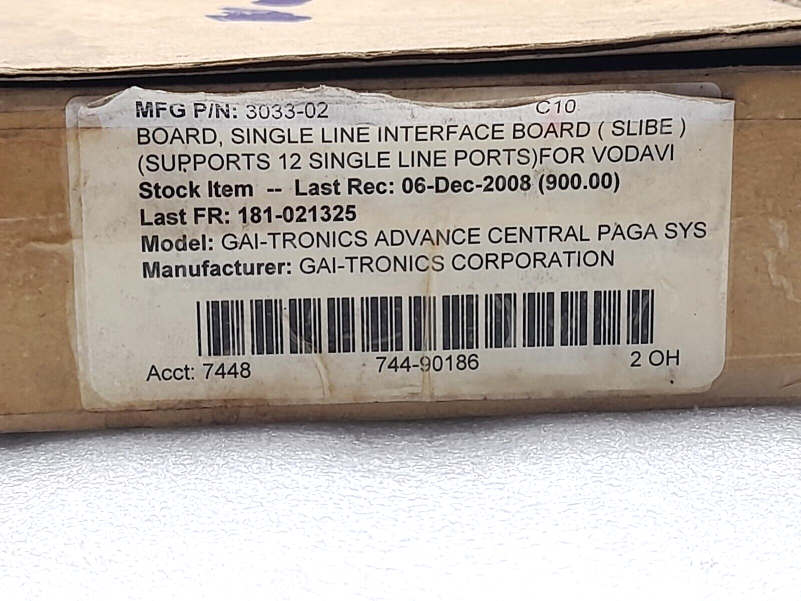 Vodavi 3033-02 Interface Board Expanded (SLIBE) ISS 3 Rev 1.9 LGK-300 SLIB2E
