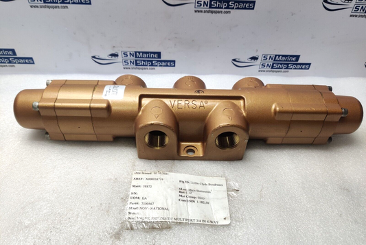 Versa VJJ-4604-MS 4-Way Valve NOV 7500567 Pneumatic Valve Multiport ¾In
