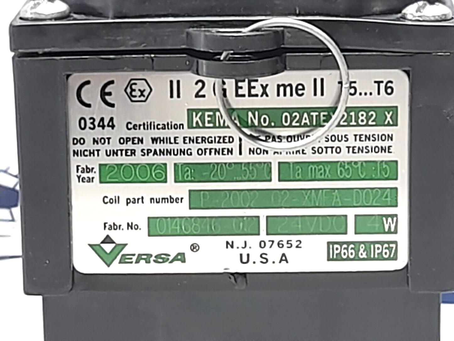 Versa ESM-3011-34-316-XMFA-D024 Solenoid Valve P-2002-02-XMFA-D024 Coil 24VDC