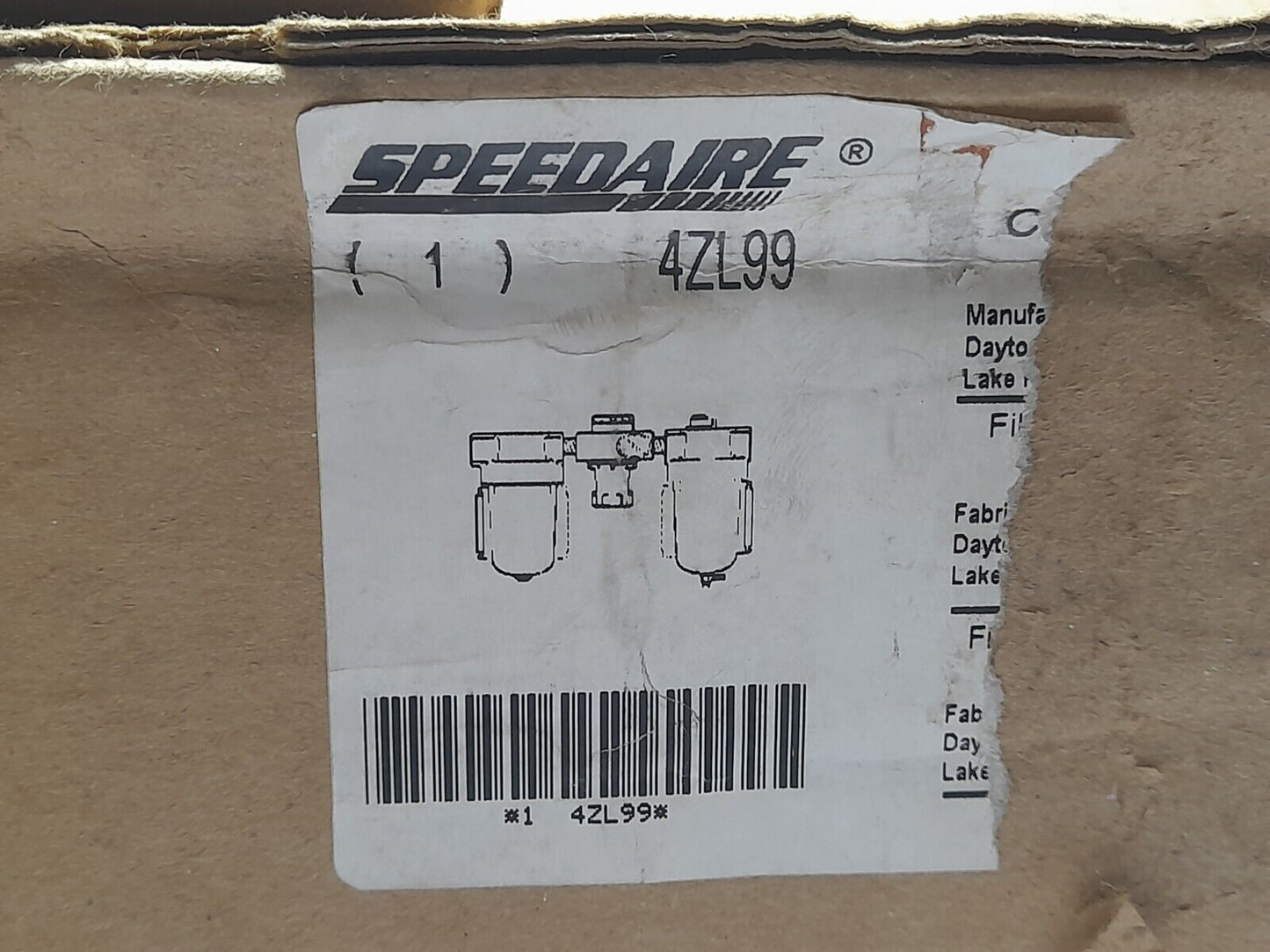 Speedair 4ZL99 Filter/Regulator/Lubricator 5 To 150 PSI 4ZL09 4ZM09 4ZL58