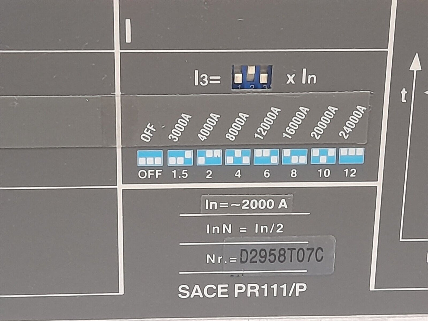 ABB SACE PR111/P 2000A Overcurrent Release Protection Unit