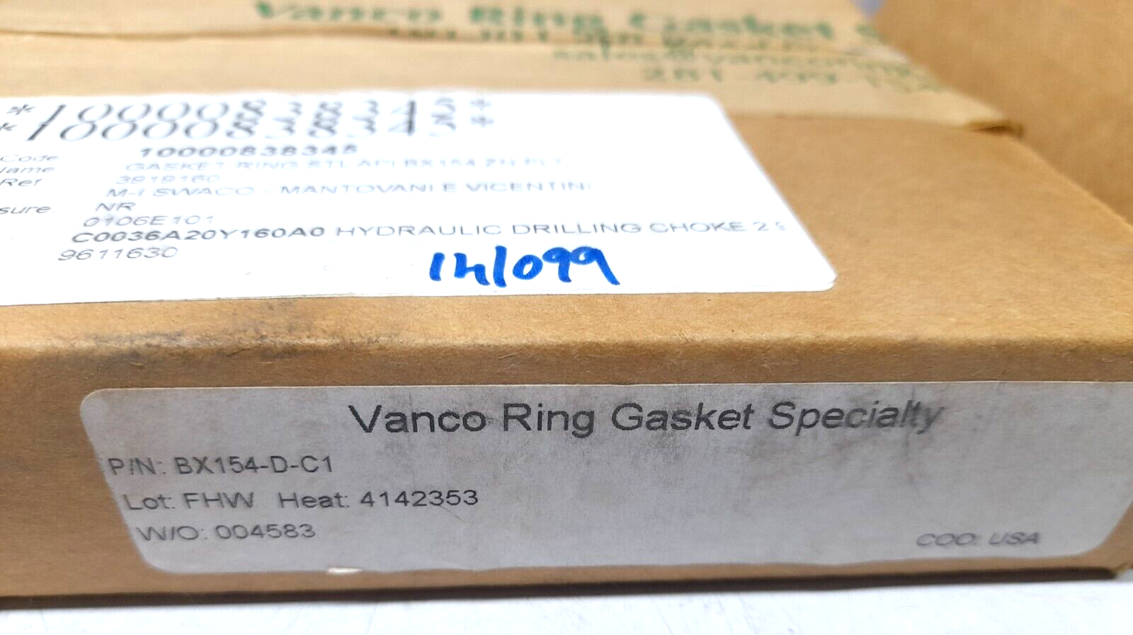 Vanco BX154-D-C1 Ring Gasket BX154-D-C1-4 M-I Swaco Mantovani E Vicentini 391916