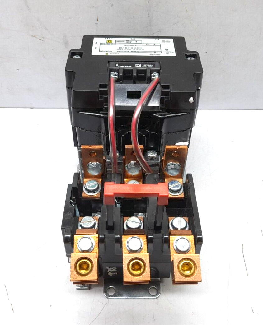 Square D 8536SFO1V02S Ser A AC Magnetic NEMA Size 4 Starter 3 Pole 110/120V50/60