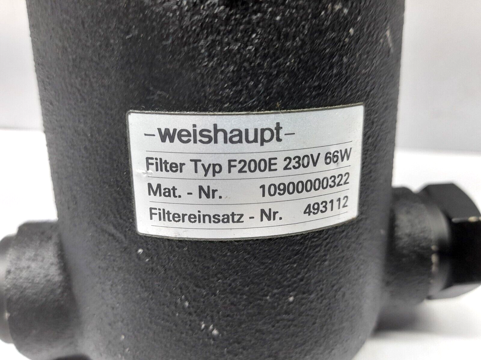 Weishaupt F200E 230V 66W Filter Mat Nr 10900000322 Filter Element 493112