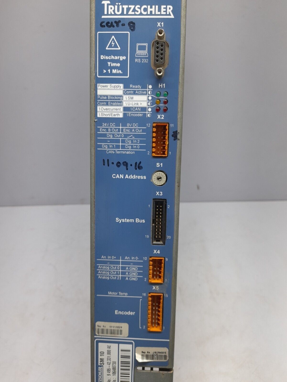 Trutzschler SM 10 AC Servo Drive Amplifier 9 495-42.331.000 AE