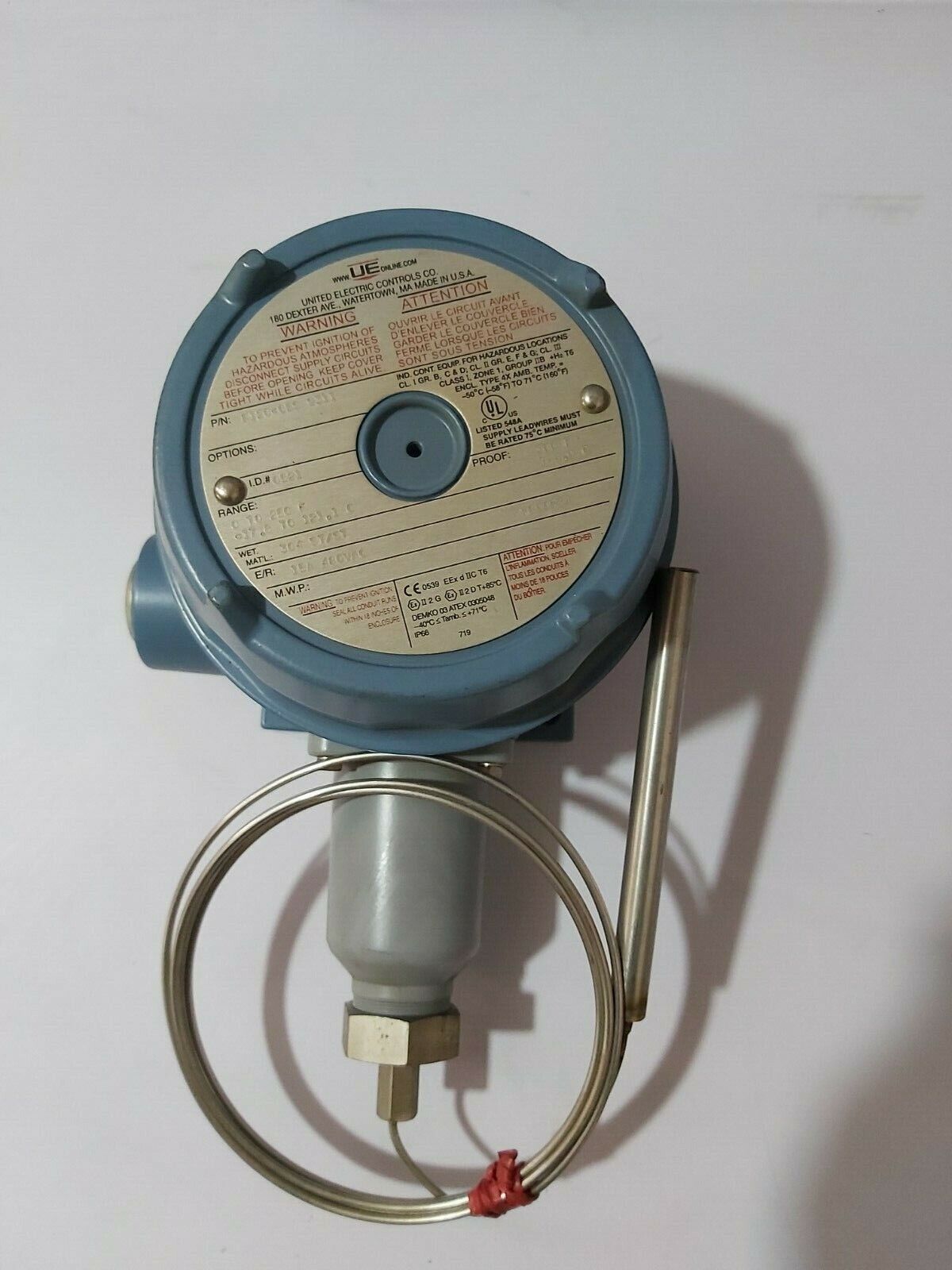 UNITED ELECTRIC F120-6BS9311 TEMPERATURE SWITCH 0-250F 