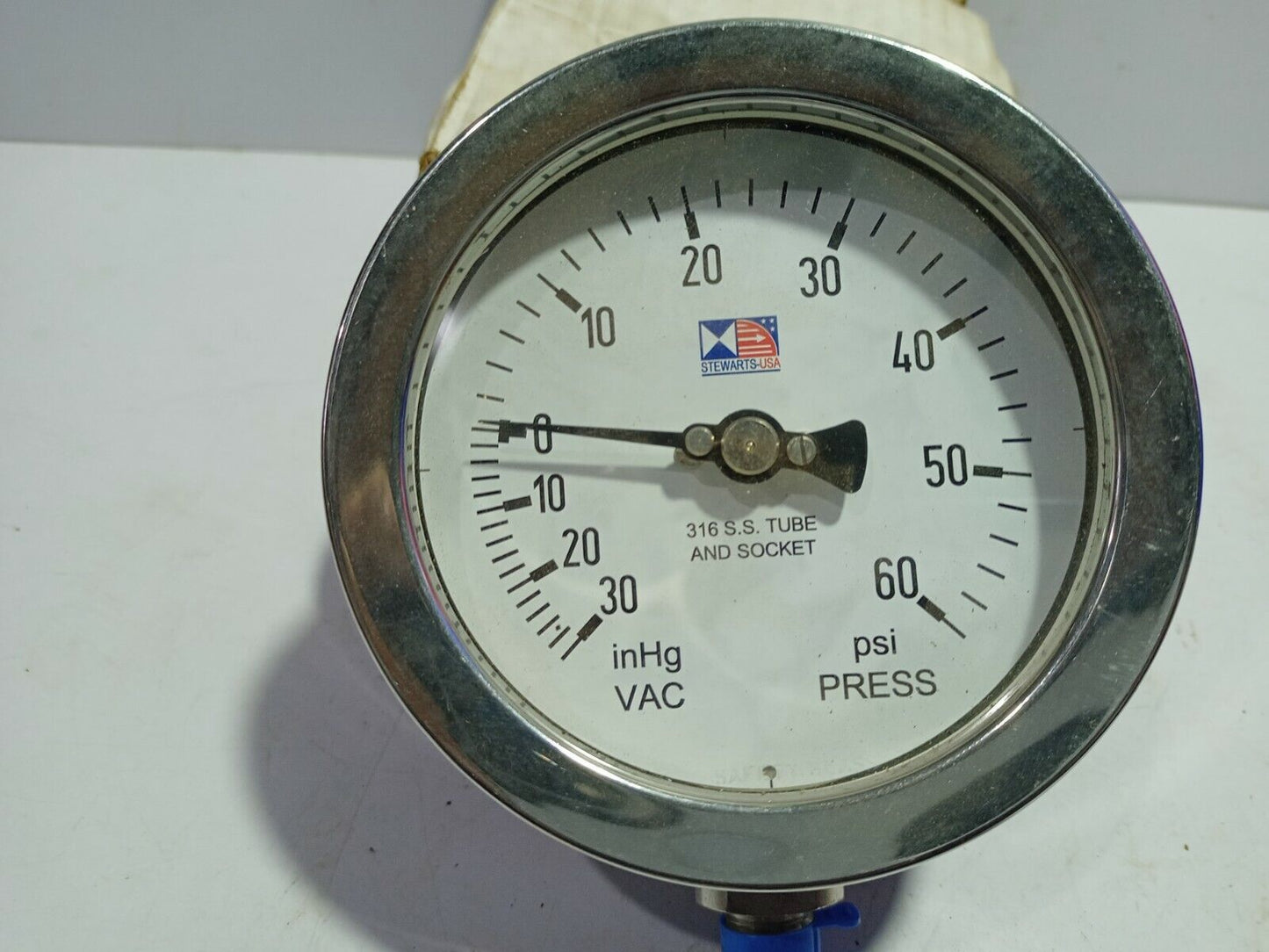 Stewarts USA 40S-C60-R Pressure Gauge 30”HG-0-60PSI Connection ¼” NPT 