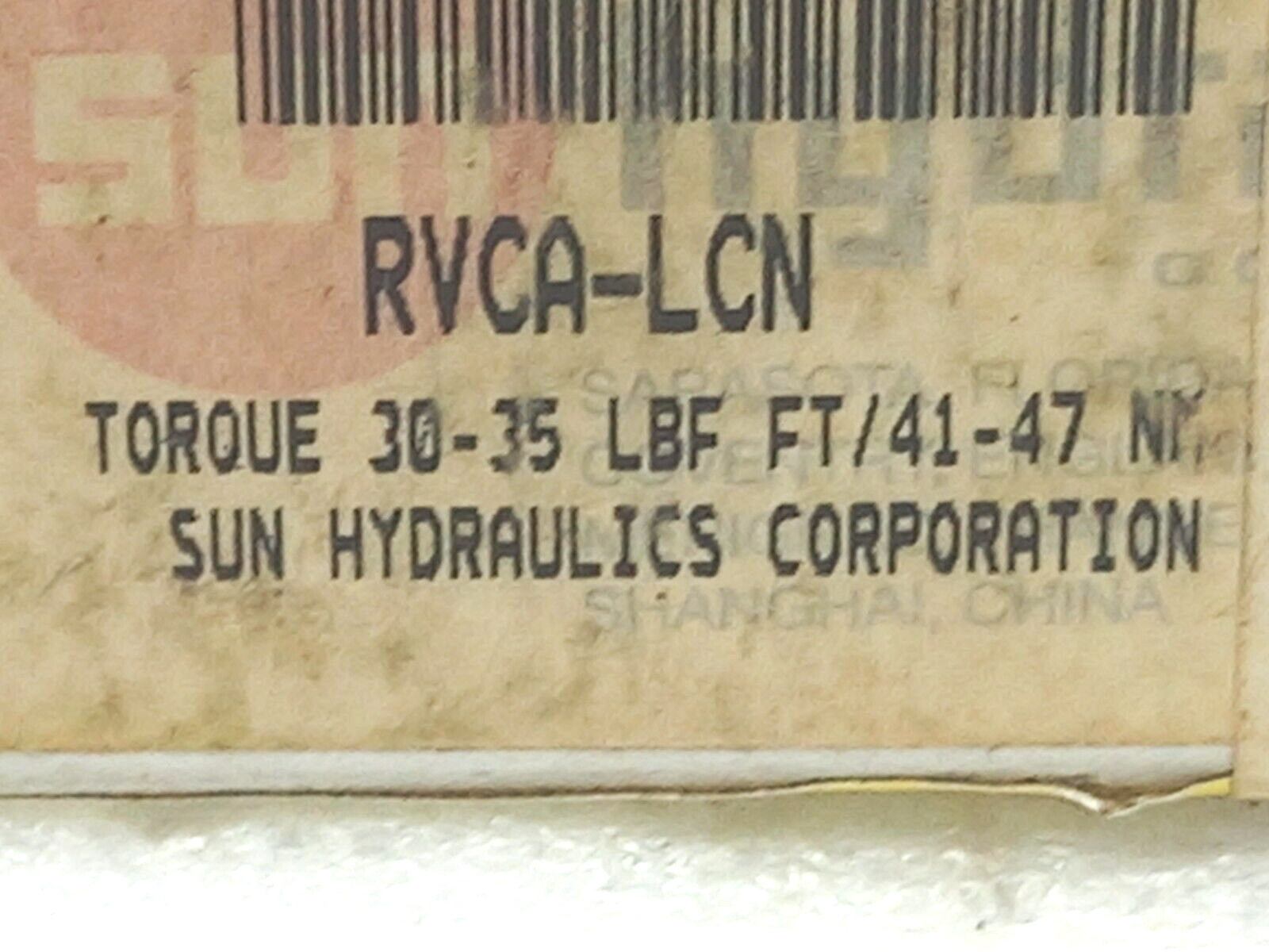 Sun Hydraulics RVCA-LCN Ventable Relief Valve Torque 30-35 LBF FT/41-47 NM 1GS3