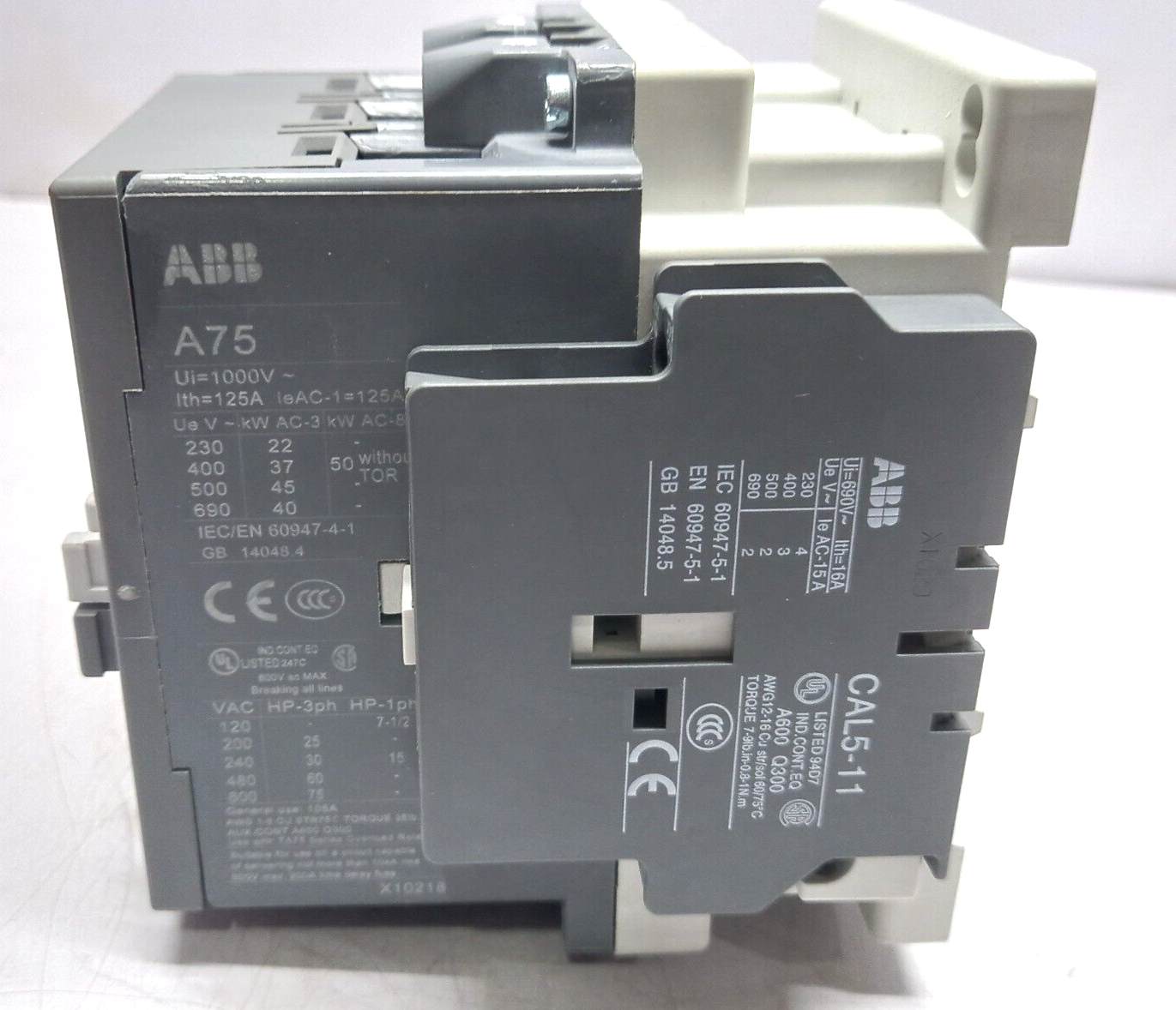 ABB 1SBL411001R8411 A75-30-11 Contactor 110V 50Hz 110-120V 60Hz